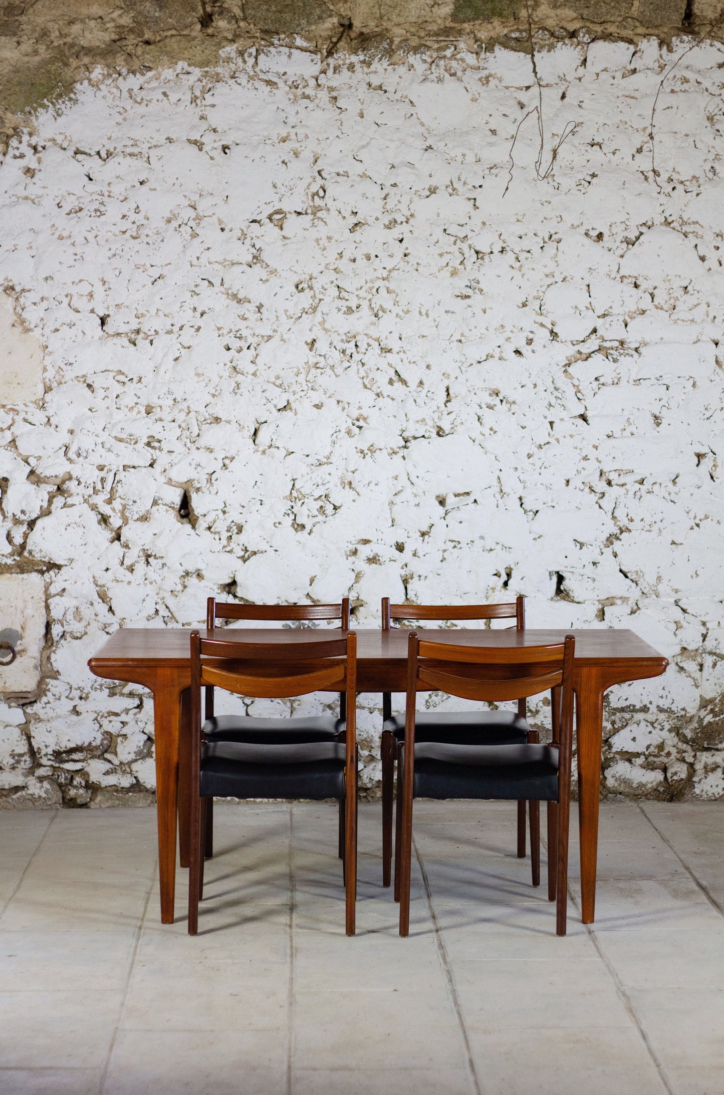 Chaise scandinave en teck et skaï, 1960
