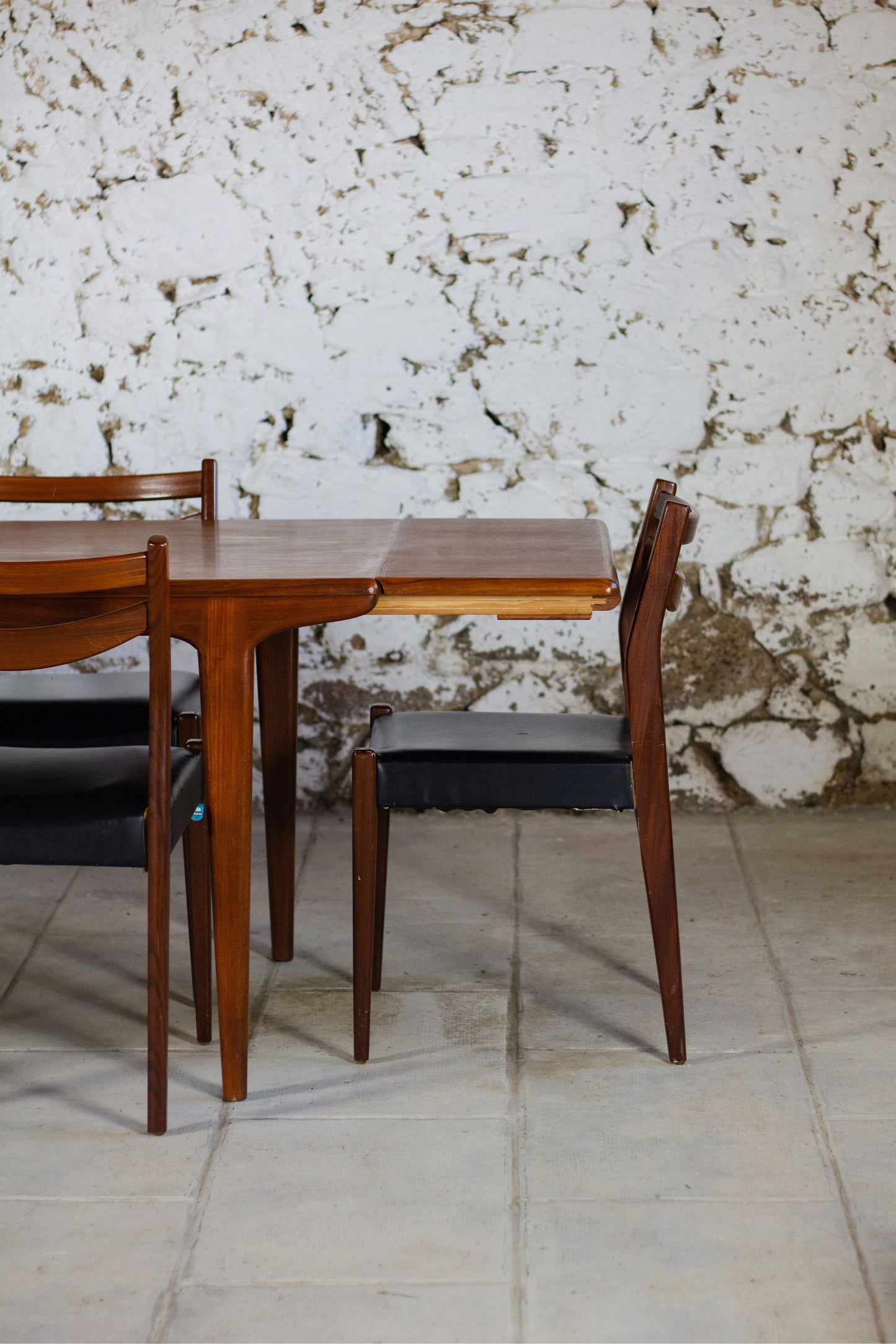 Chaise scandinave en teck et skaï, 1960