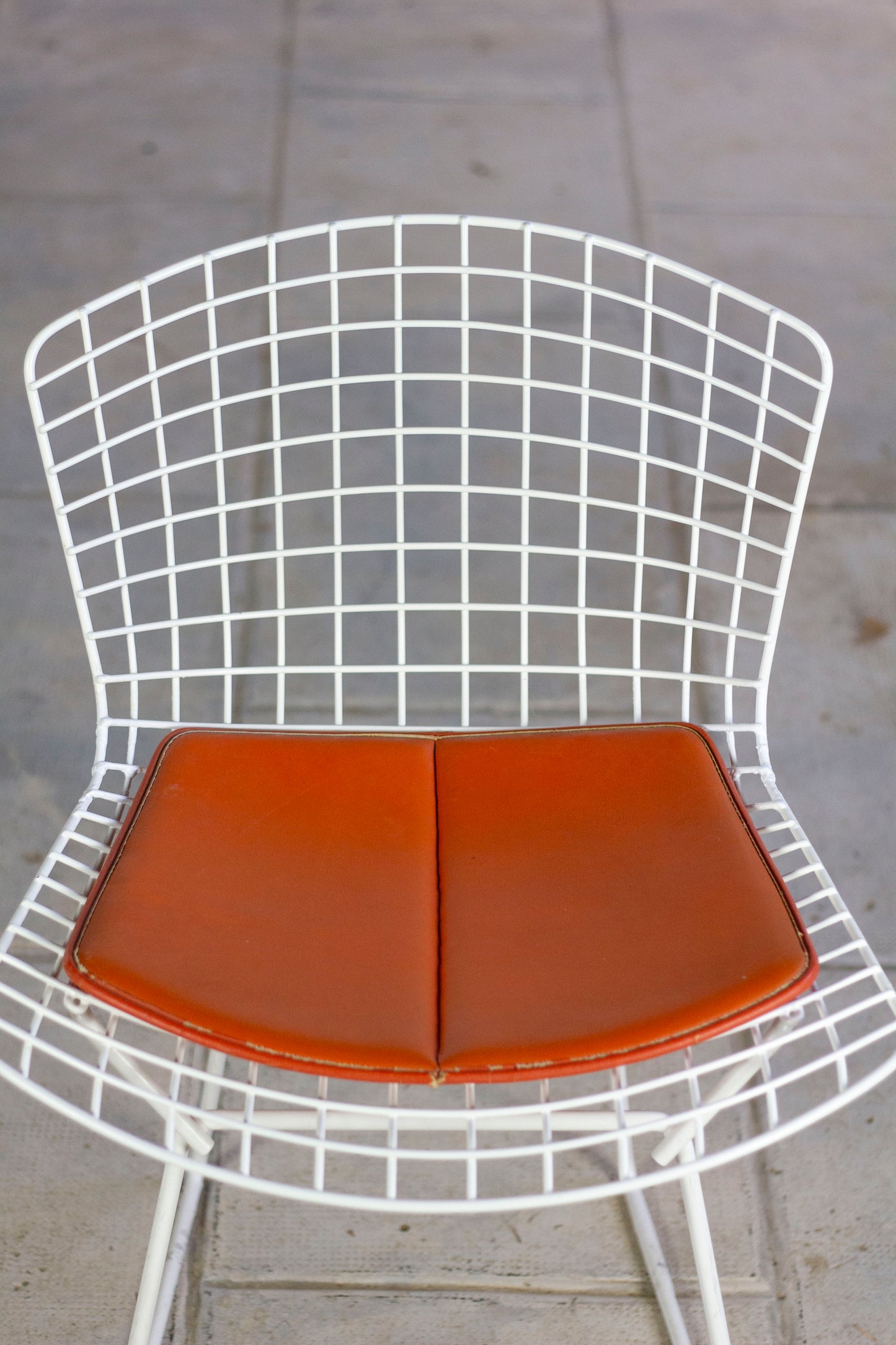 Chaise Wire blanche par Harry Bertoia