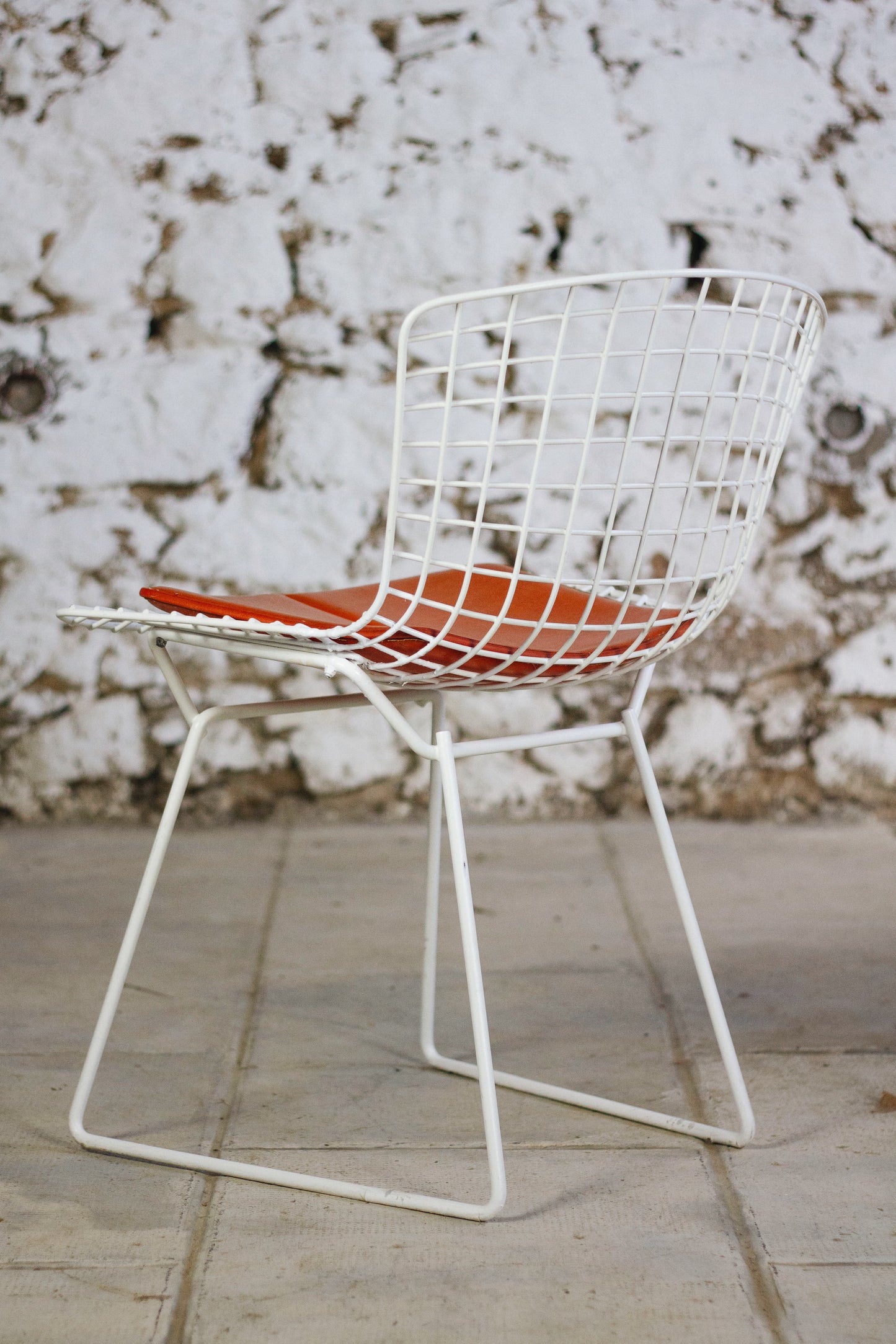 Chaise Wire blanche par Harry Bertoia
