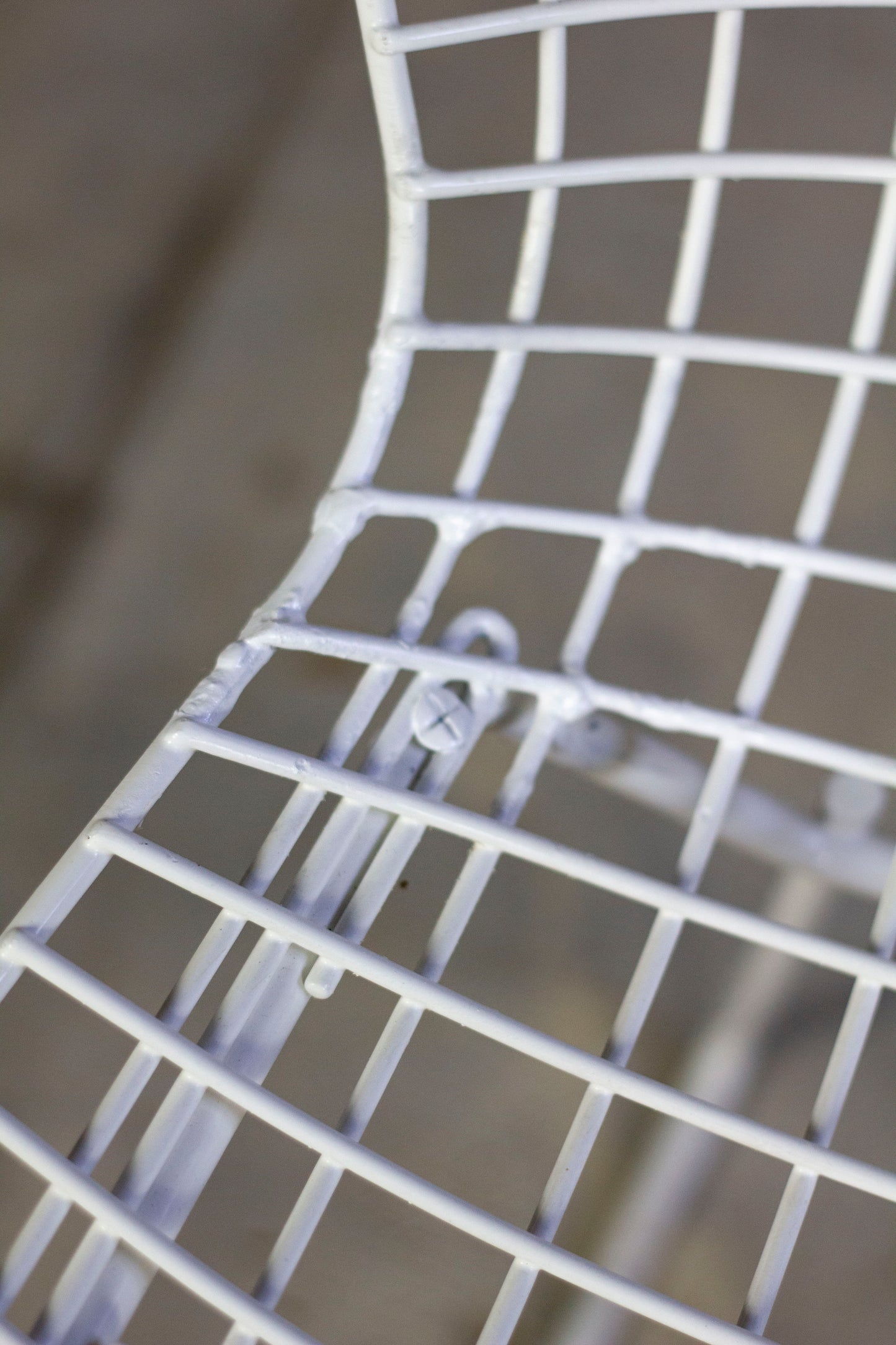 Chaise Wire blanche par Harry Bertoia