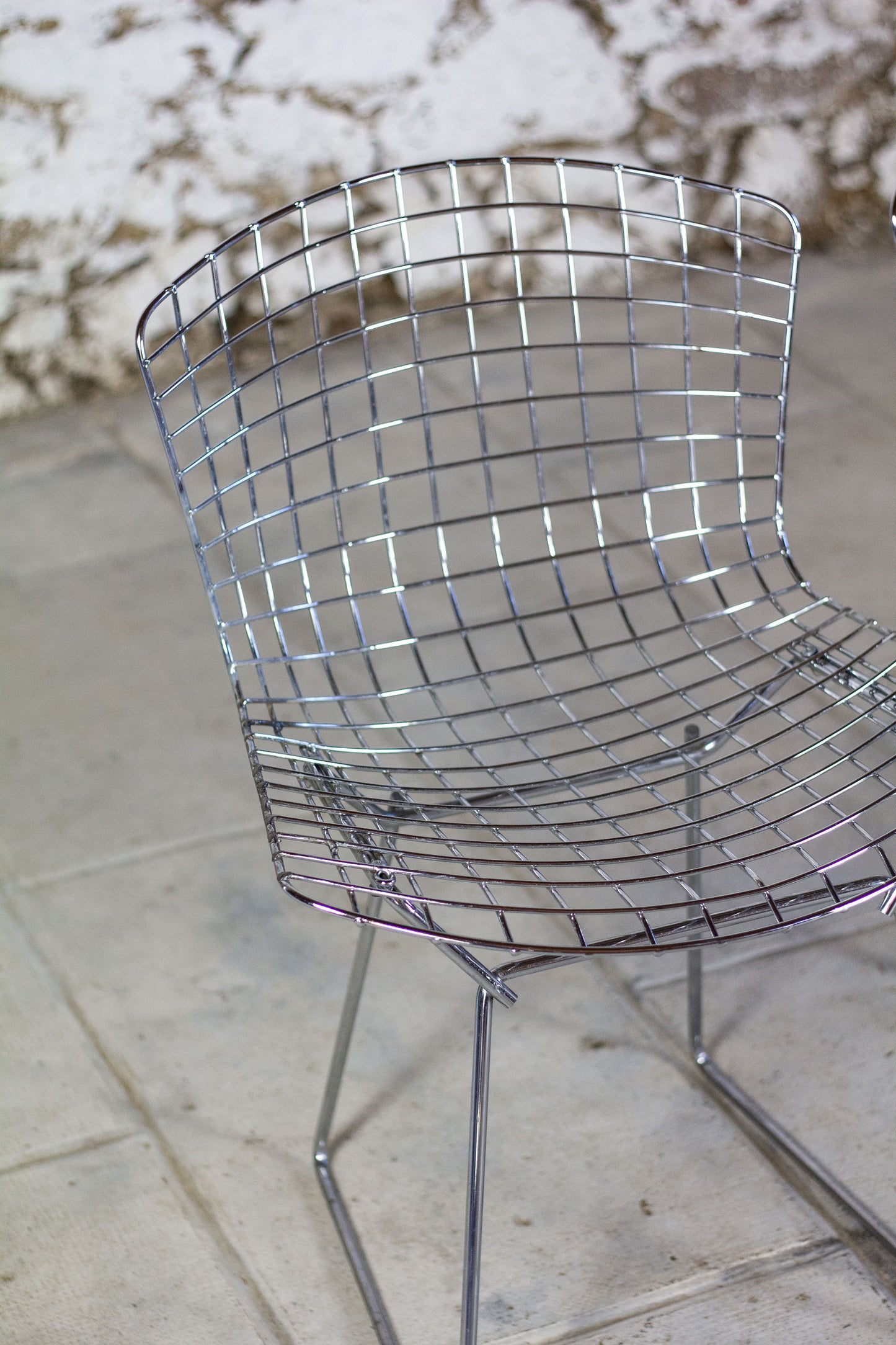 Chaise Wire chrome par Harry Bertoia pour Knoll, 1980
