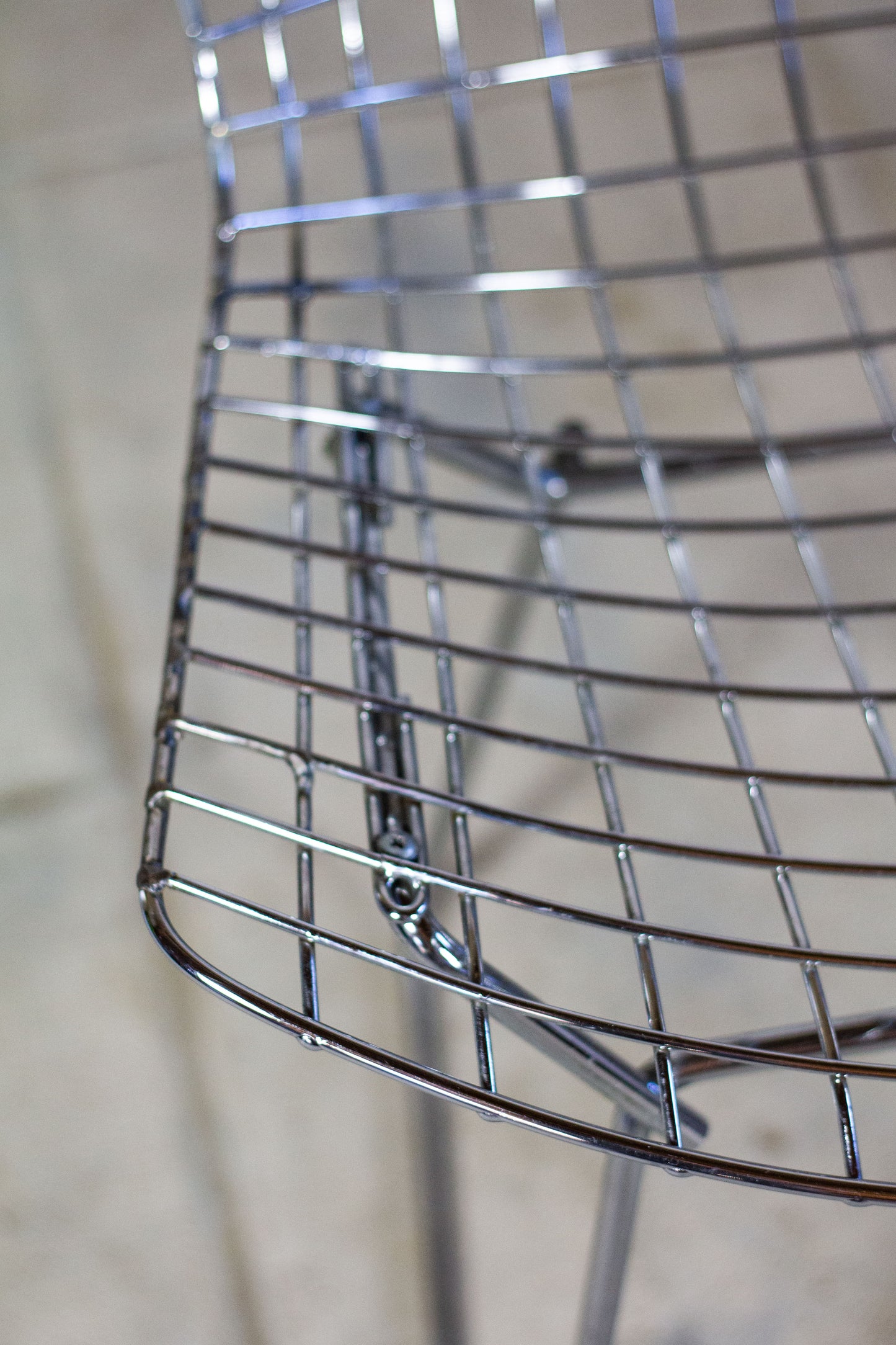 Chaise Wire chrome par Harry Bertoia pour Knoll, 1980