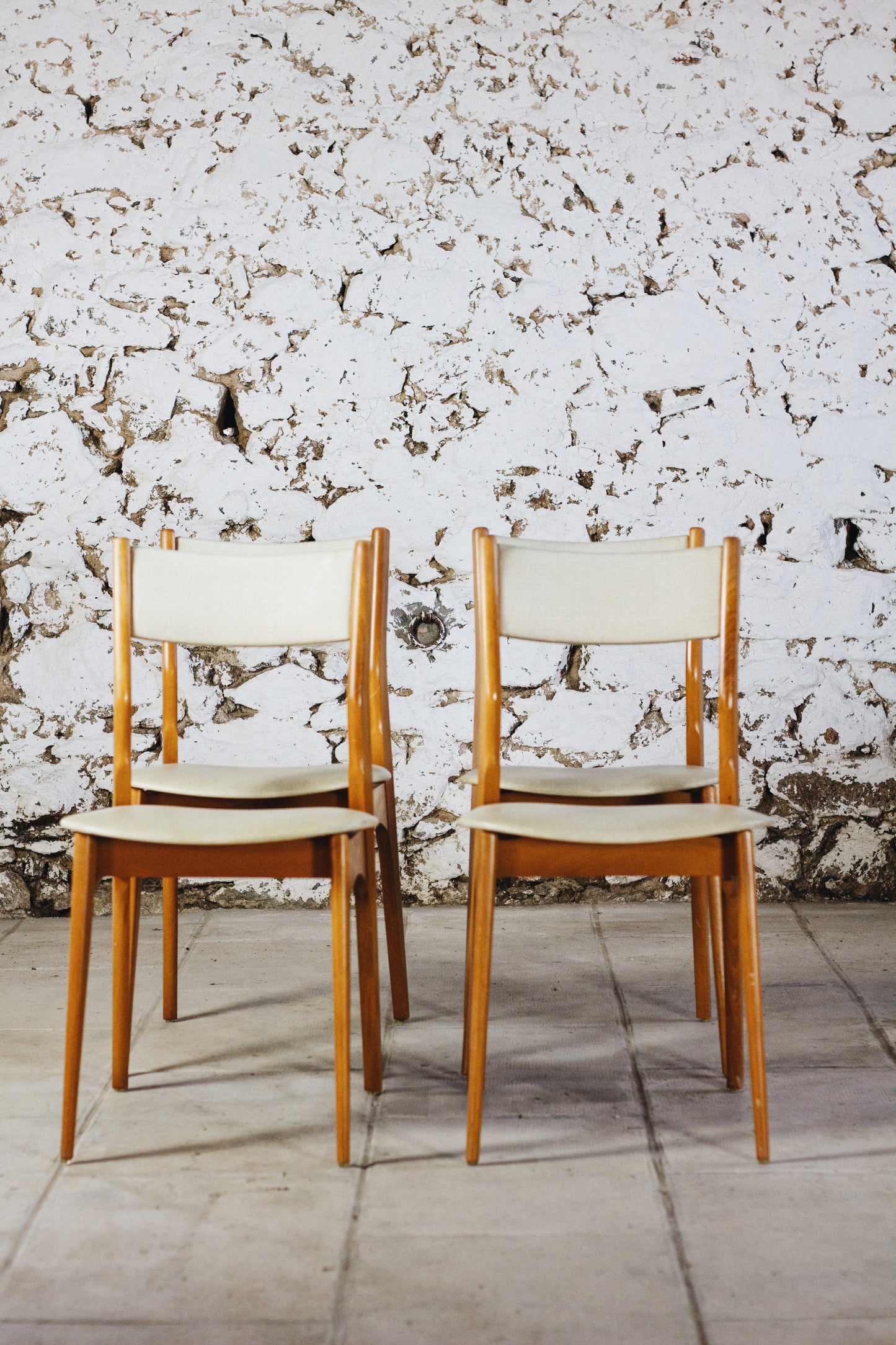 Suite de 4 chaises danoises en hêtre, 1960