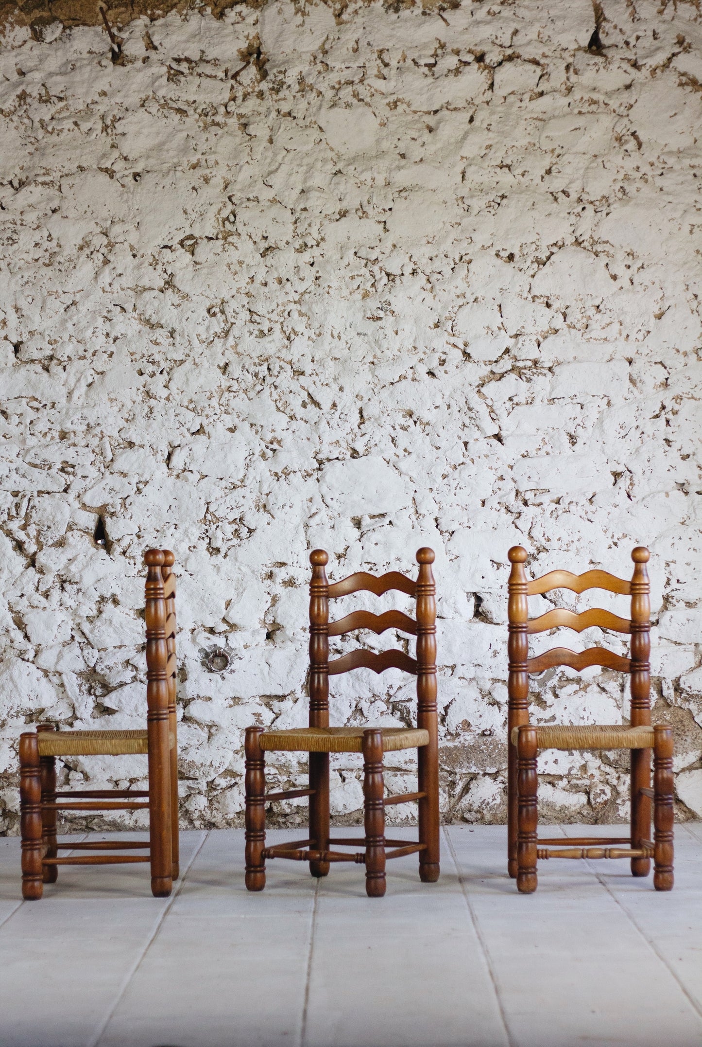 Lot de 6 chaises brutalistes Charles Dudouyt, 1950