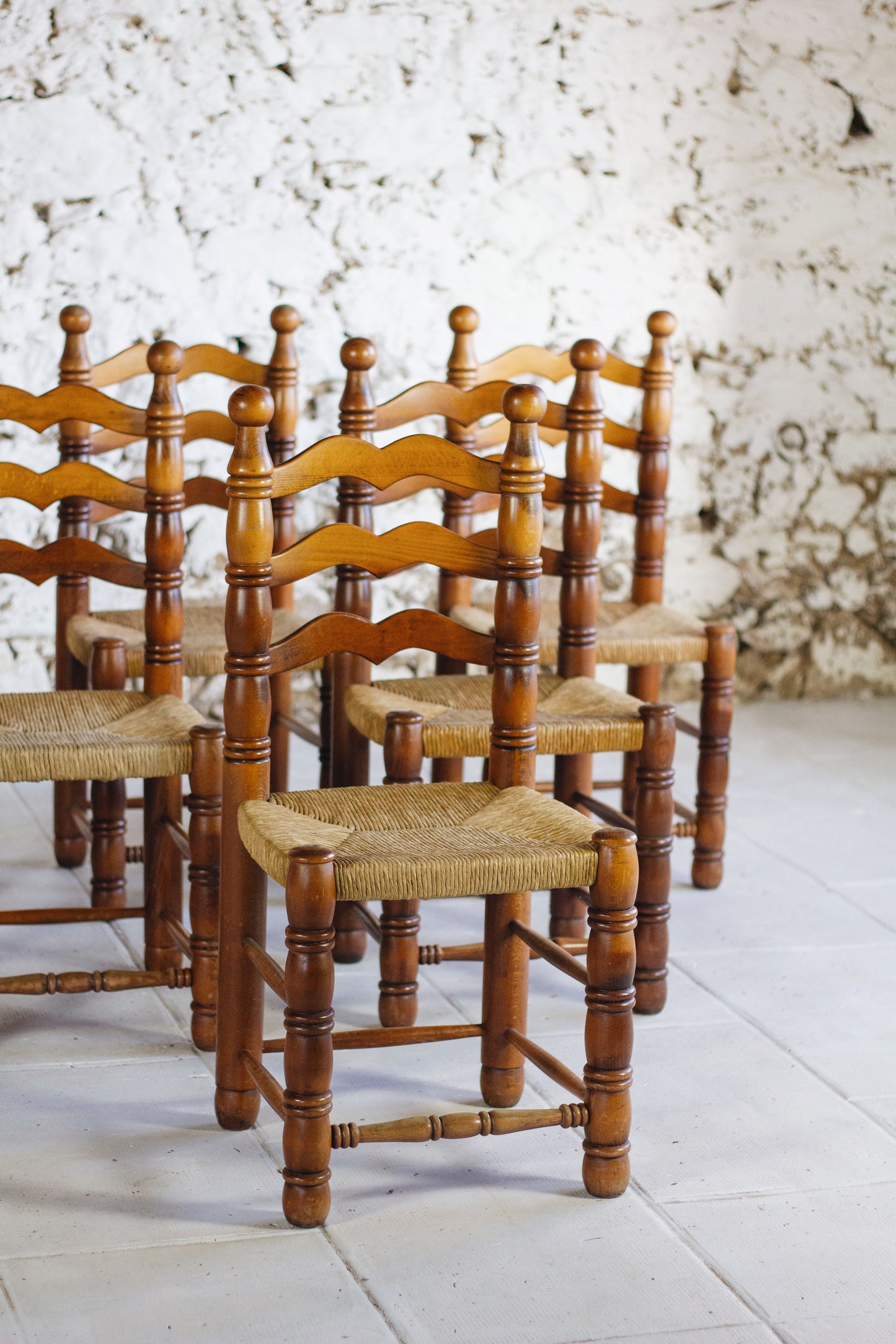 Lot de 6 chaises brutalistes Charles Dudouyt, 1950