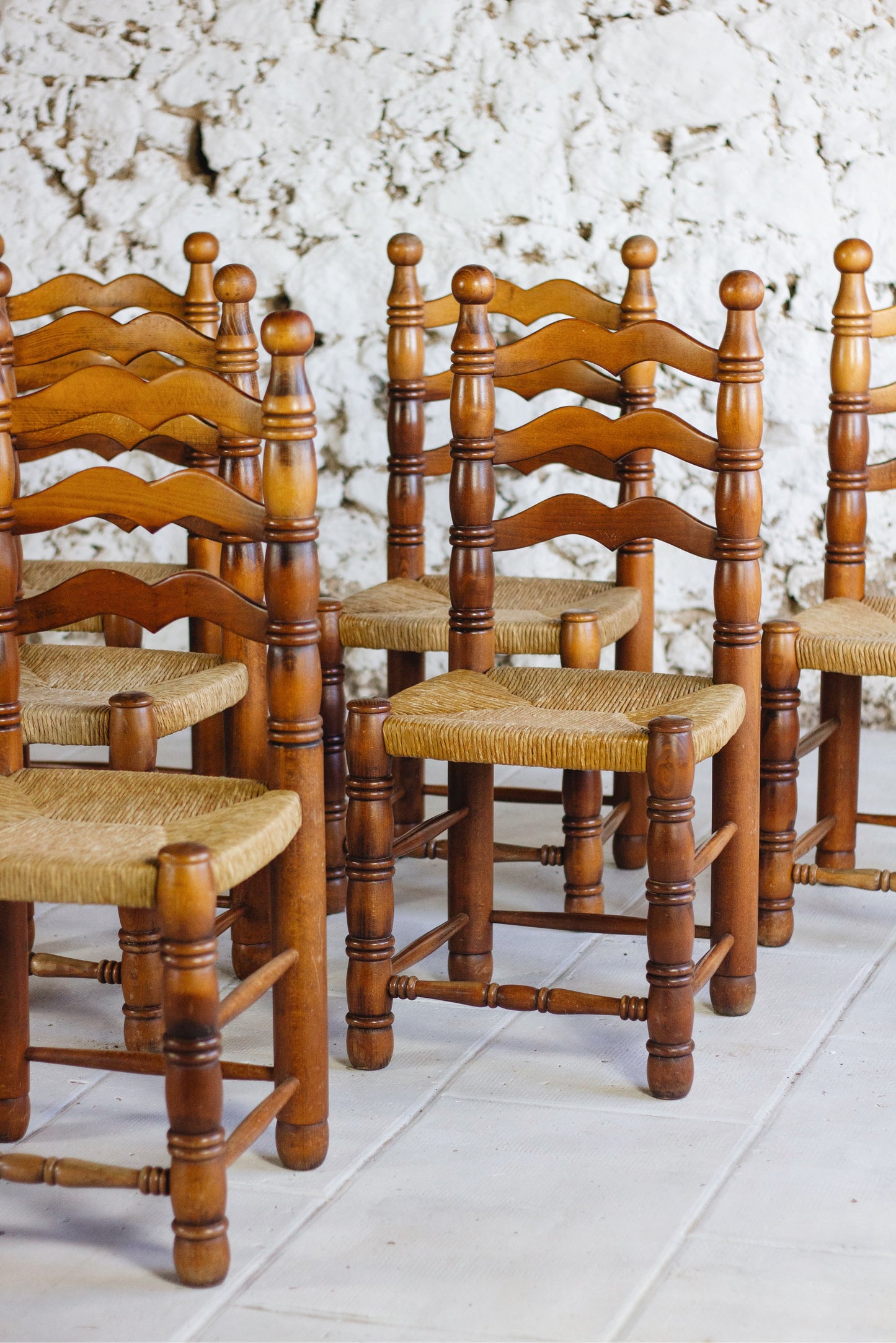 Lot de 6 chaises brutalistes Charles Dudouyt, 1950