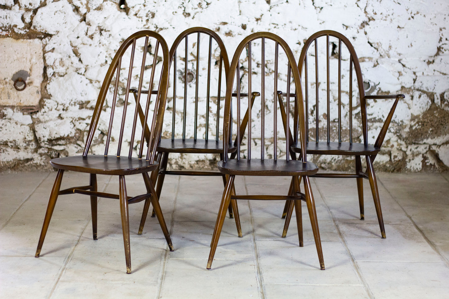 Fauteuils et chaises Ercol modèle "QUAKER", 1960