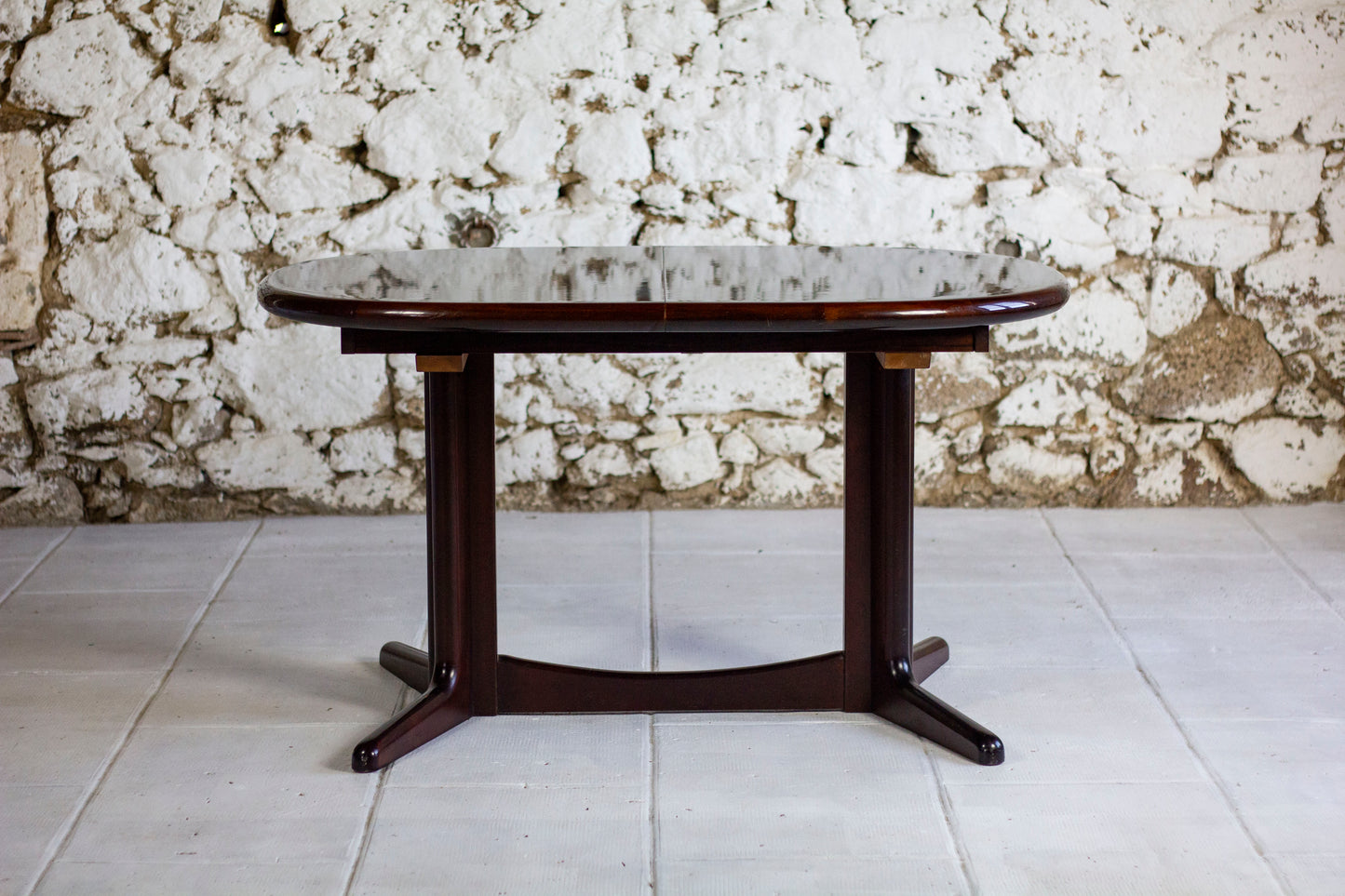 Table à manger danoise extensible en bois de rose par E. Valentinsen, 1960
