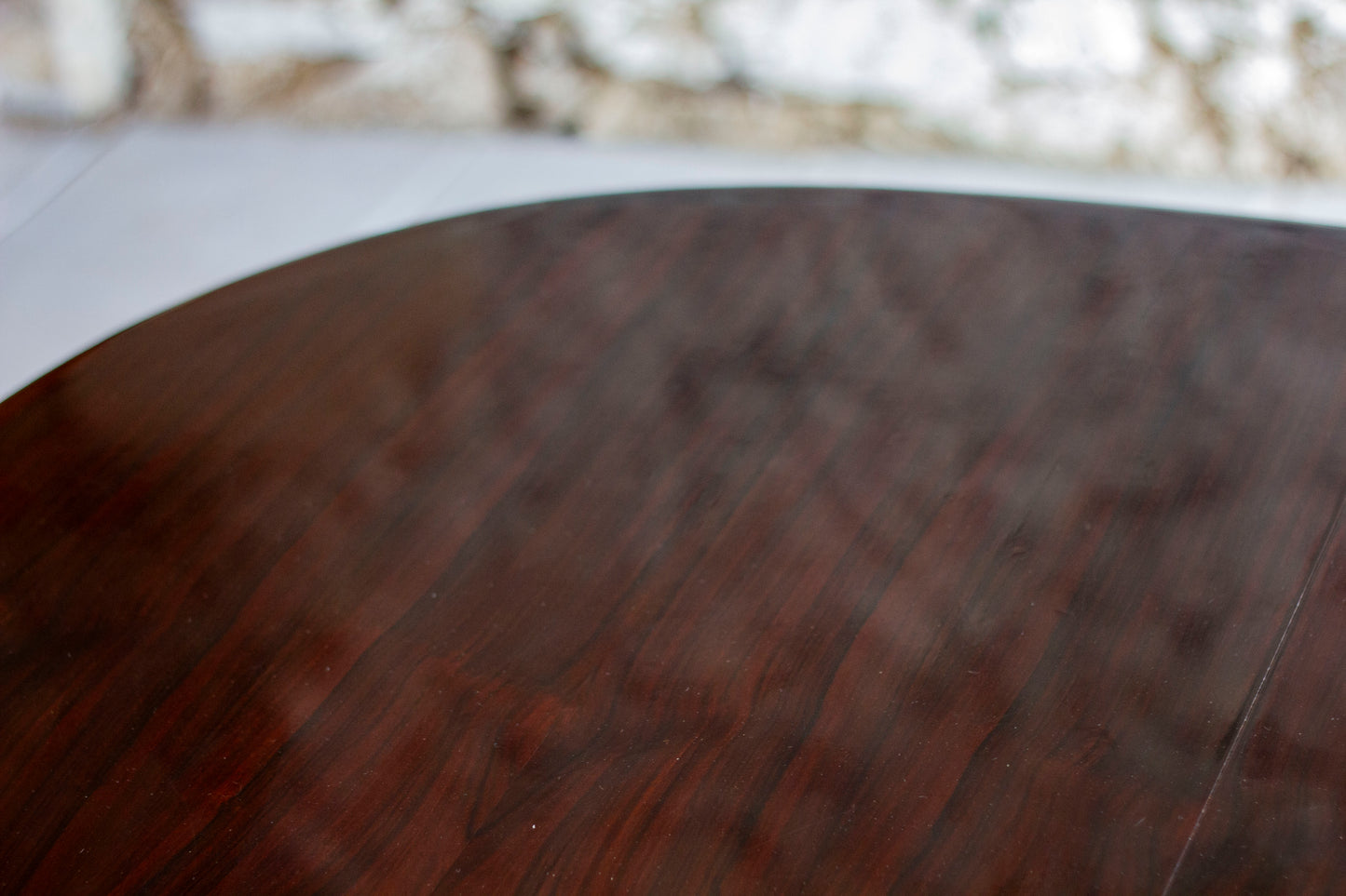 Table à manger danoise extensible en bois de rose par E. Valentinsen, 1960