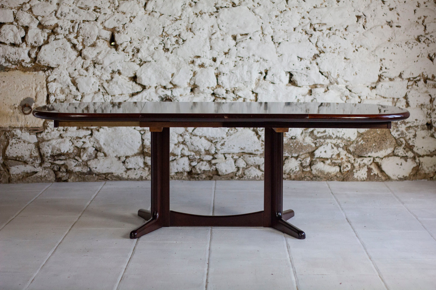 Table à manger danoise extensible en bois de rose par E. Valentinsen, 1960