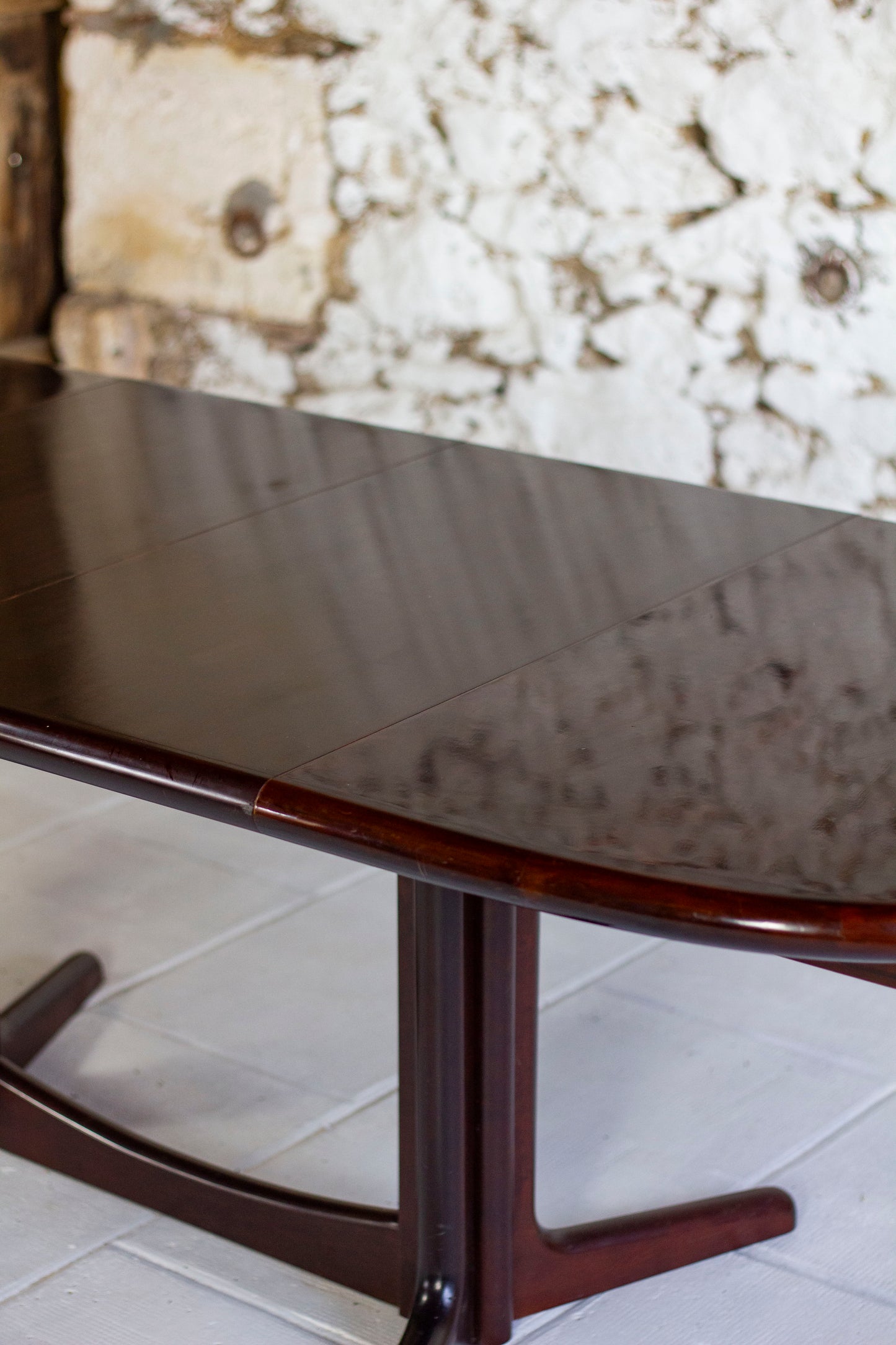 Table à manger danoise extensible en bois de rose par E. Valentinsen, 1960