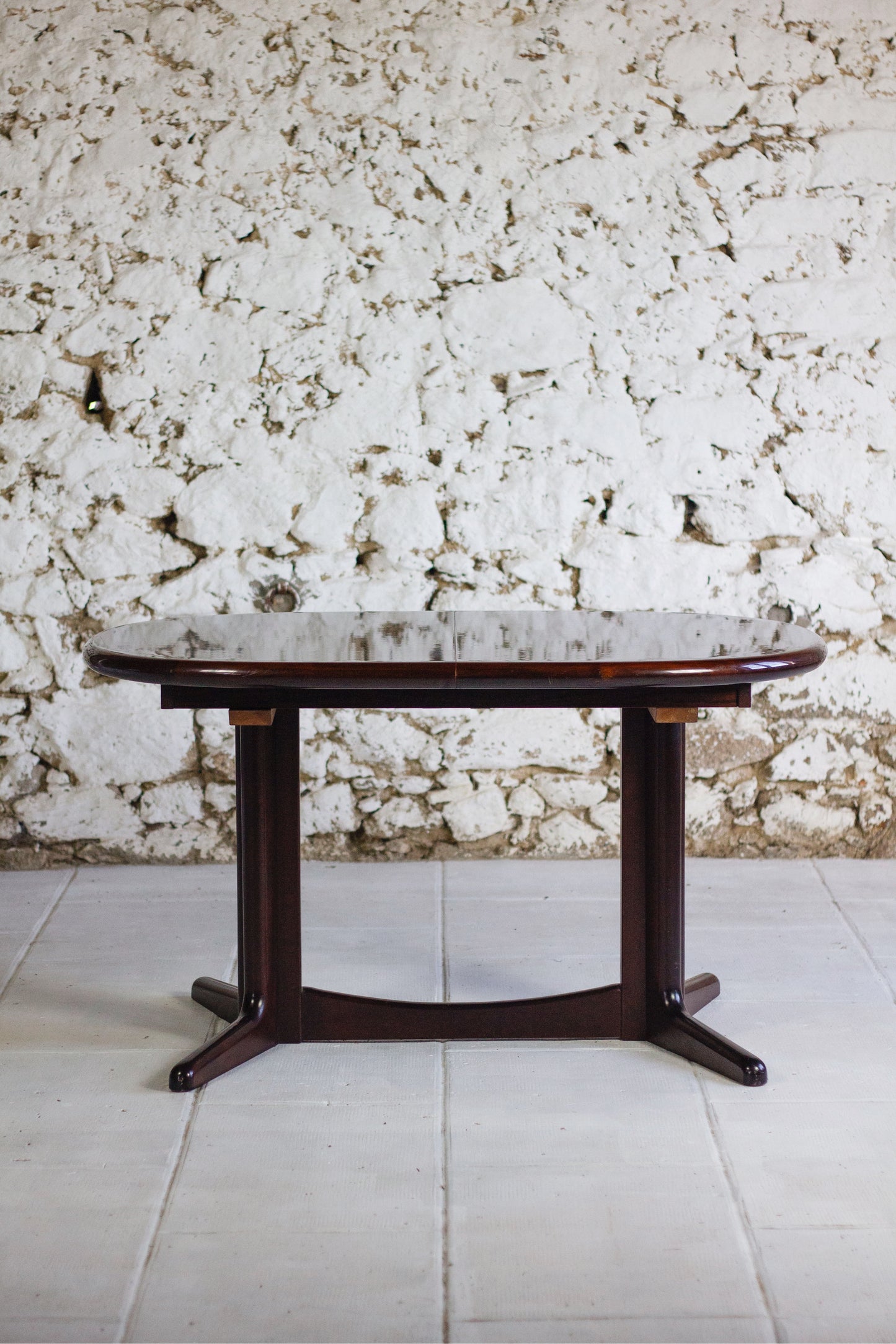 Table à manger danoise extensible en bois de rose par E. Valentinsen, 1960
