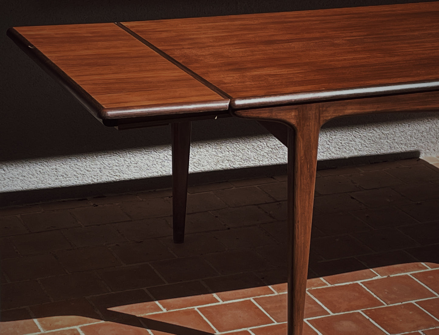 Table scandinave en teck avec rallonges par Johannes Andersen, 1960