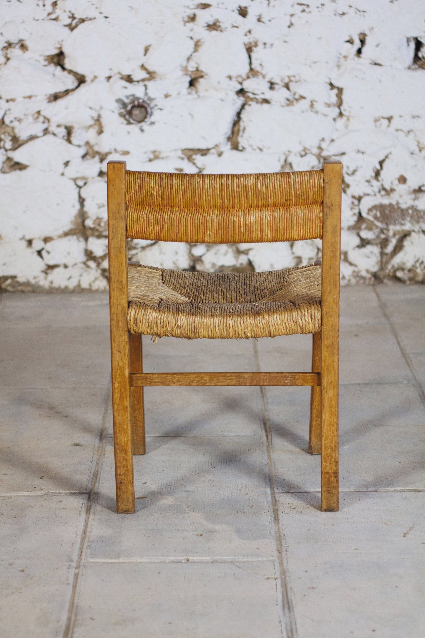 4 chaises en paille "Week-end" par Pierre Gauthier Delaye, 1950
