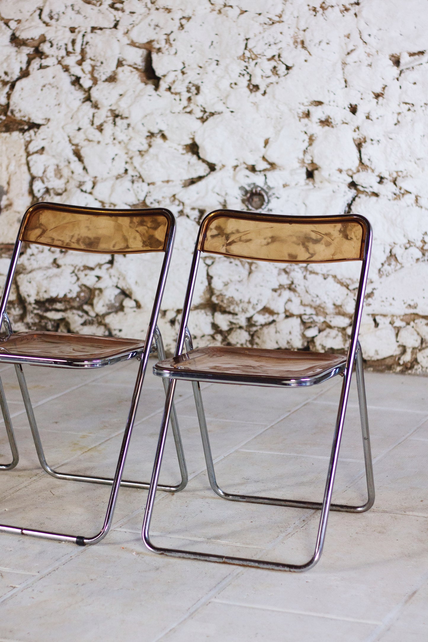 Chaise pliante en plexiglas et chrome, 1970