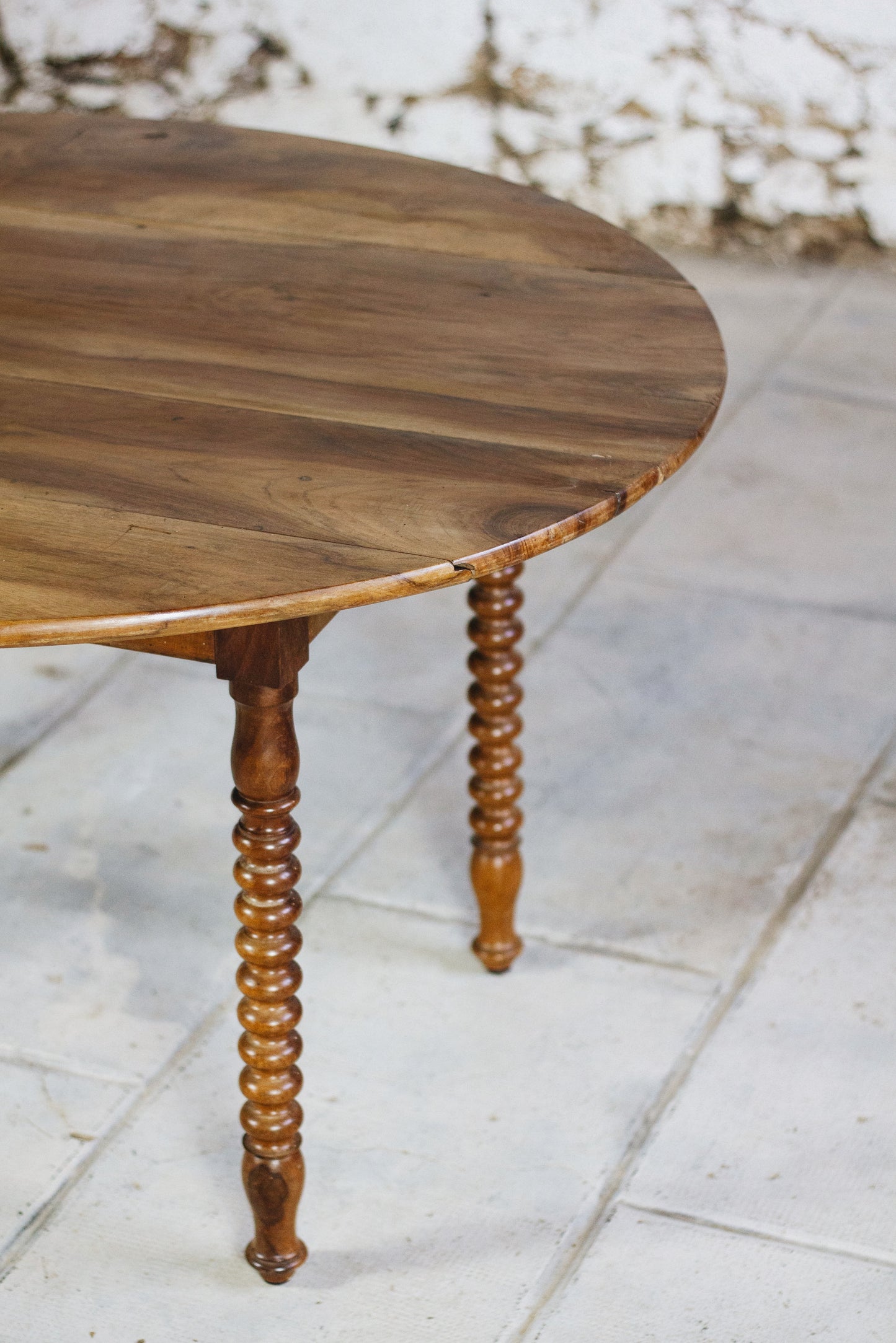Table à rabats Louis Philippe bois tourné, XIXe siècle