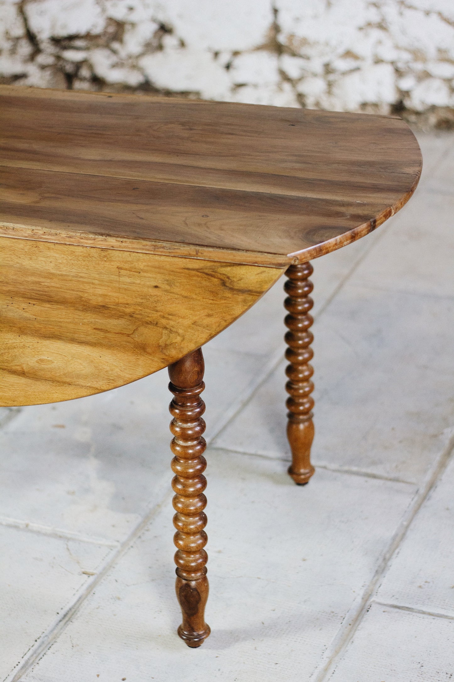 Table à rabats Louis Philippe bois tourné, XIXe siècle