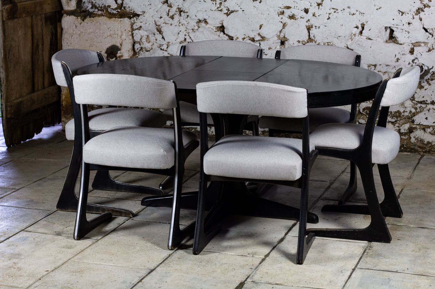 Table ronde noire Baumann extensible