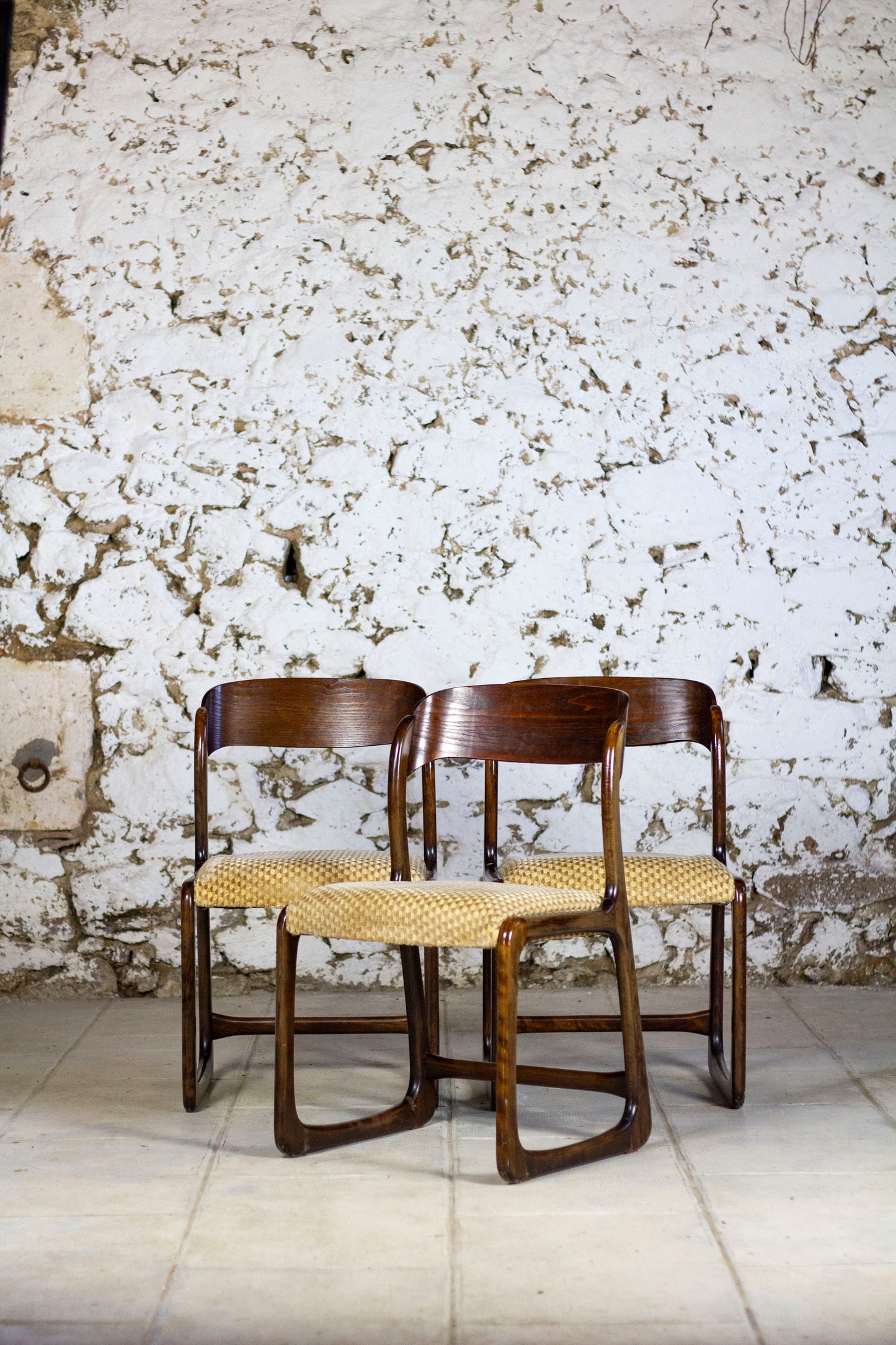 Lot de 3 chaises Traineau par Baumann, 1960