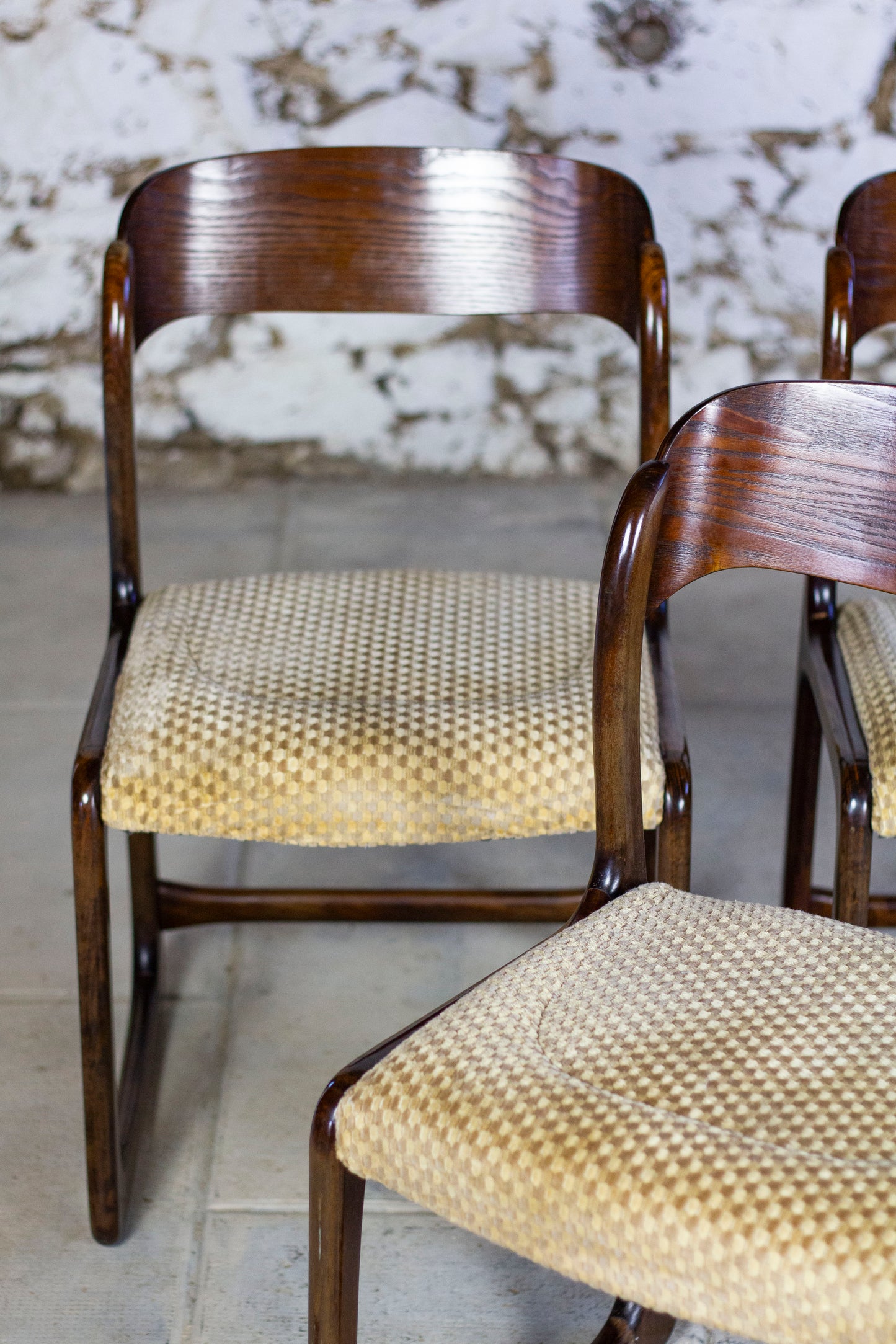 Lot de 3 chaises Traineau par Baumann, 1960