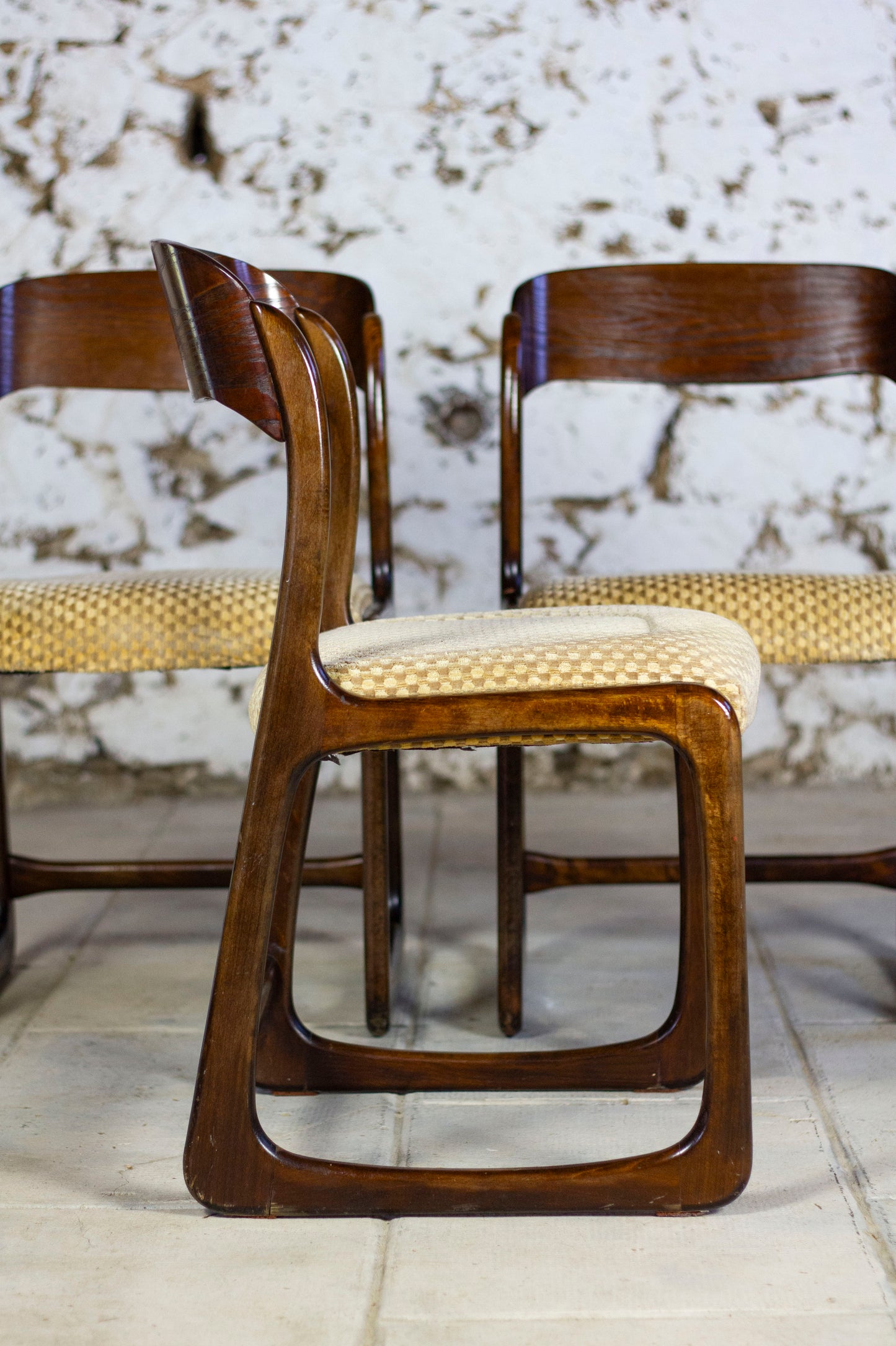 Lot de 3 chaises Traineau par Baumann, 1960