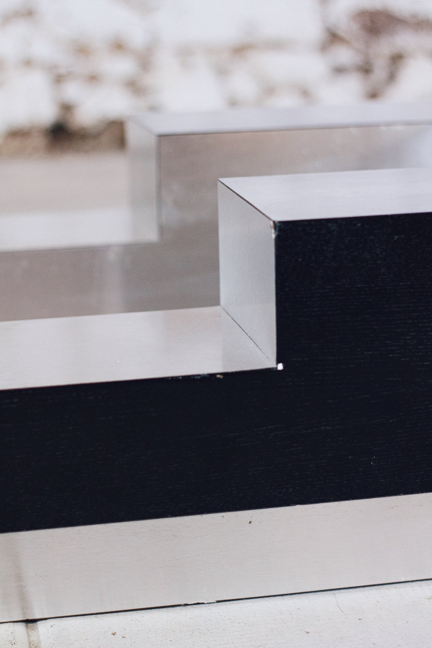 Table basse bar bois et acier Willy Rizzo, 1970