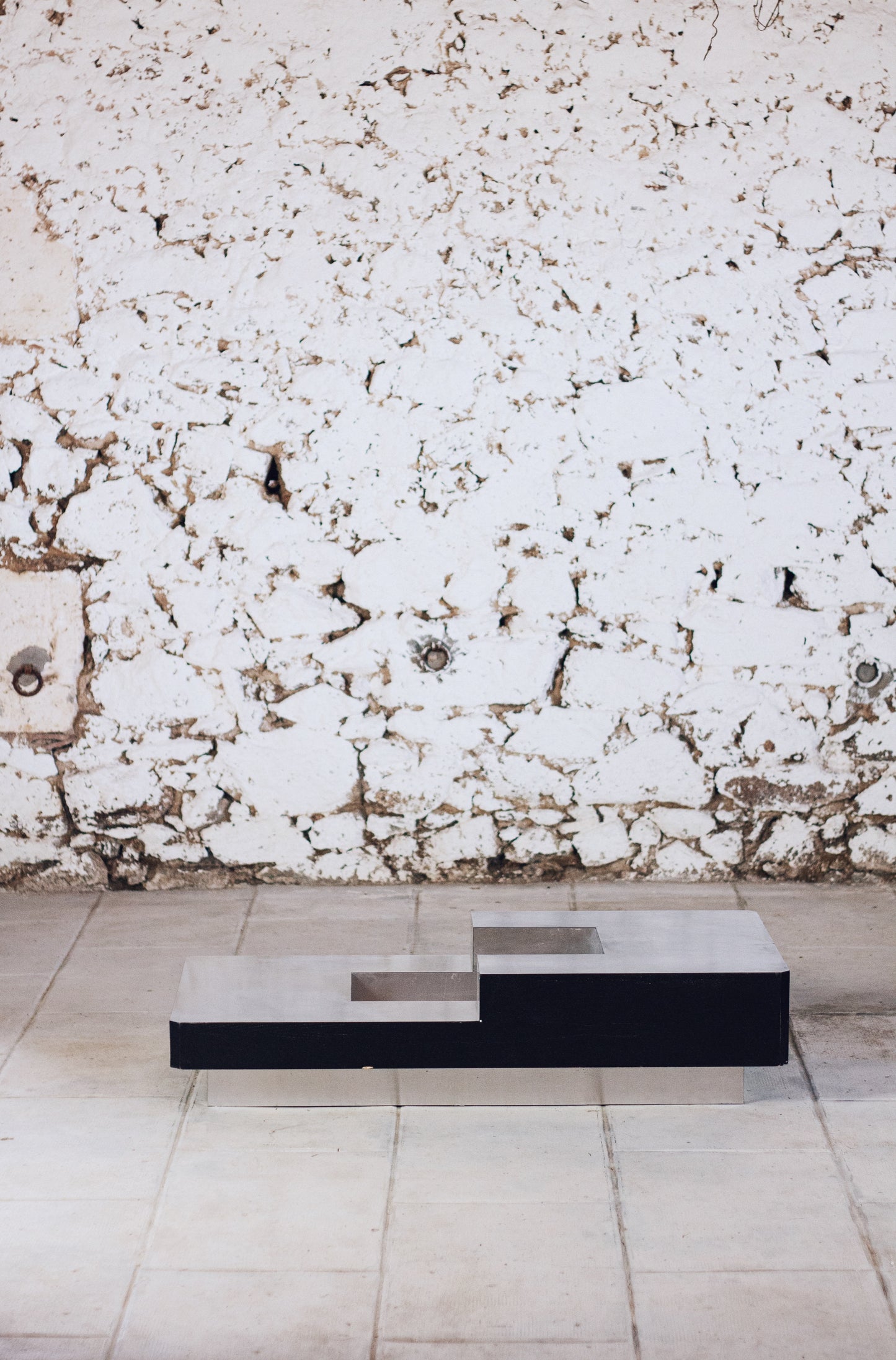 Table basse bar bois et acier Willy Rizzo, 1970