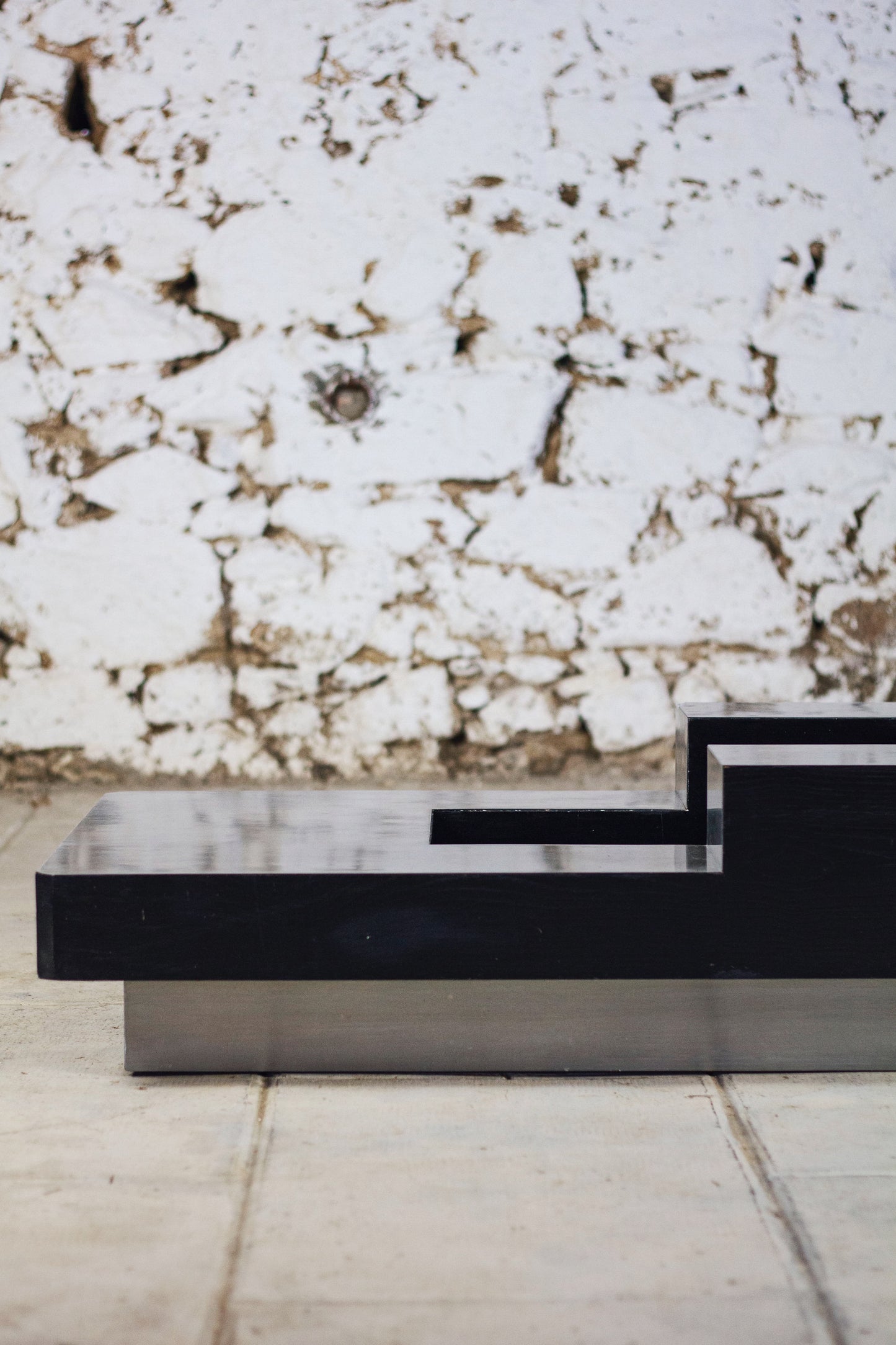 Table basse bar bois et acier Willy Rizzo, 1970