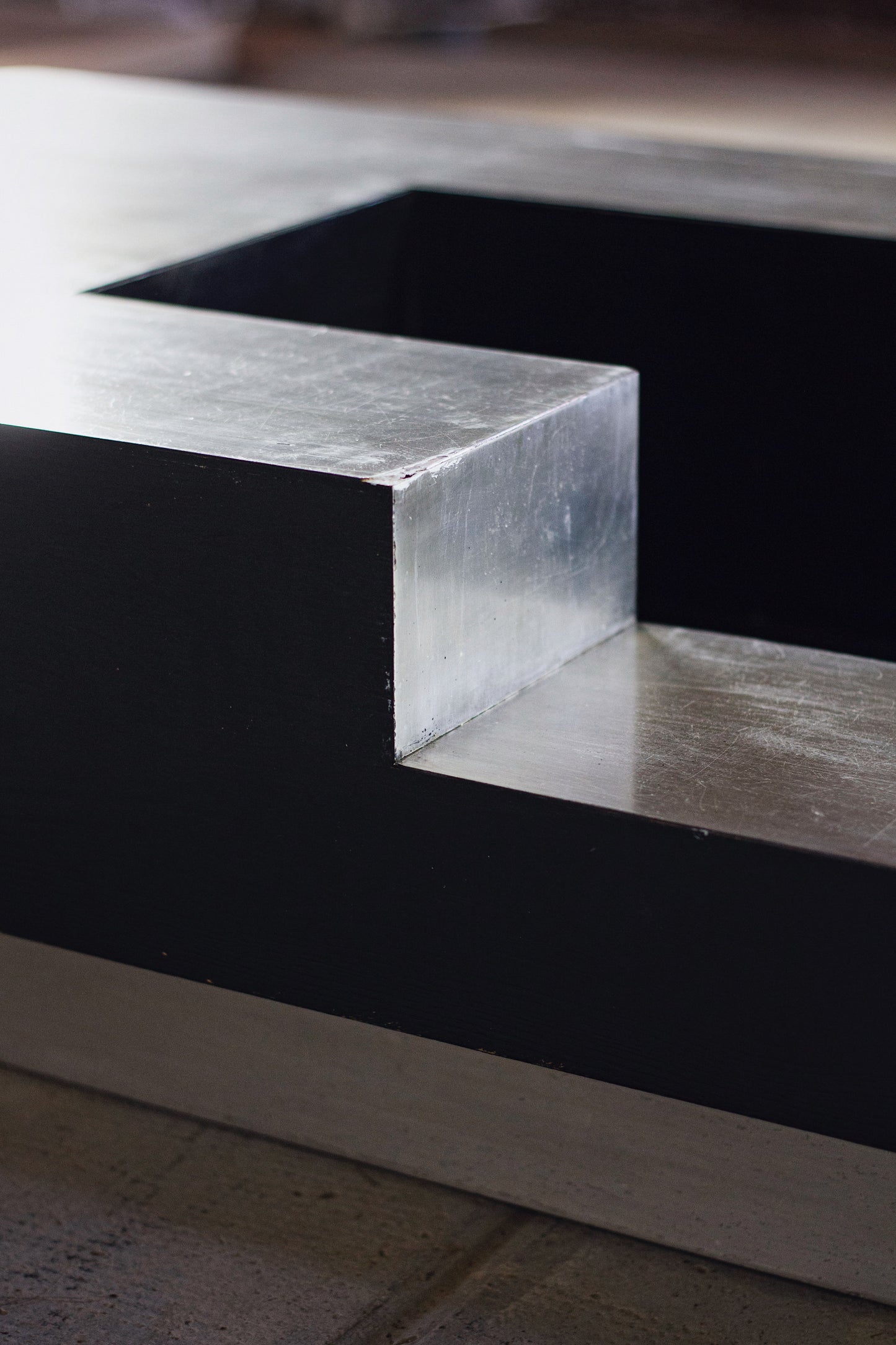 Table basse bar bois et acier Willy Rizzo, 1970