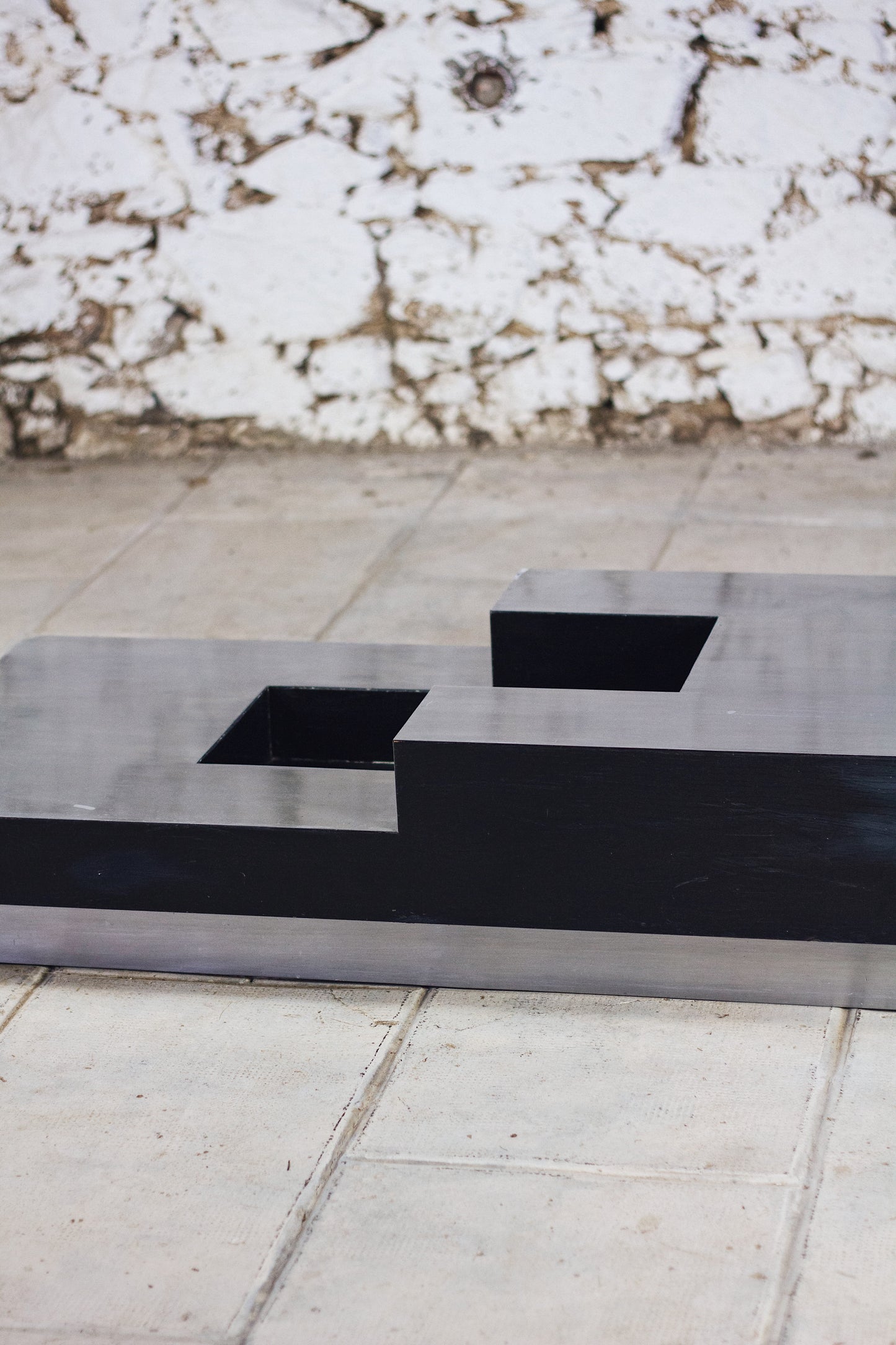 Table basse bar bois et acier Willy Rizzo, 1970