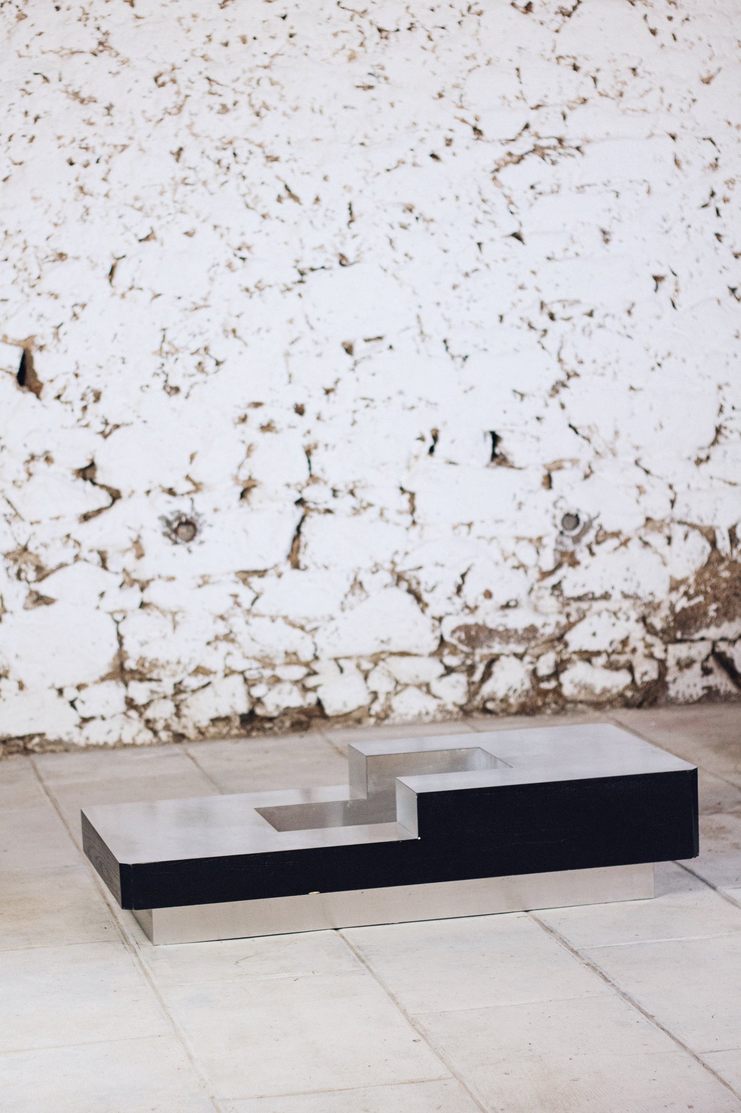 Table basse bar bois et acier Willy Rizzo, 1970