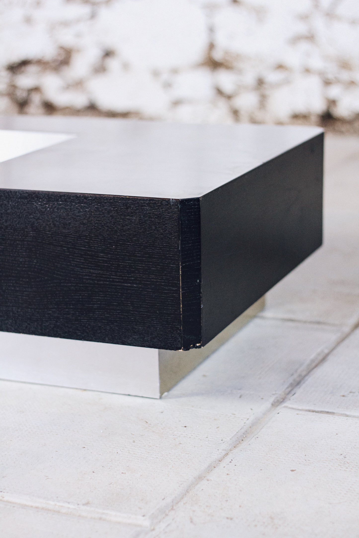 Table basse bar bois et acier Willy Rizzo, 1970