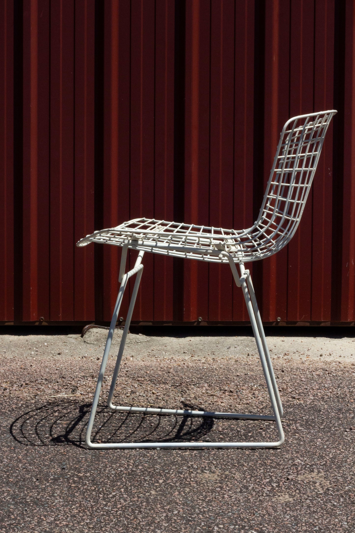 Chaise Wire blanche par Harry Bertoia pour Knoll