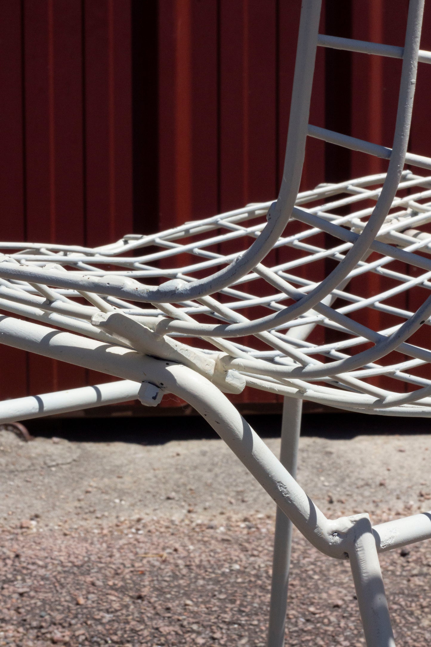 Chaise Wire blanche par Harry Bertoia pour Knoll