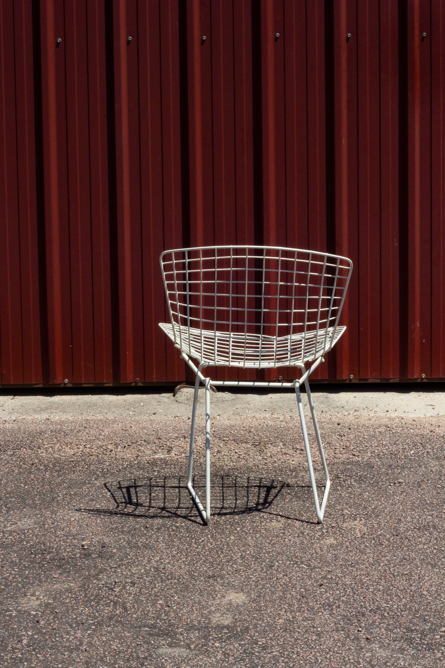 Chaise Wire blanche par Harry Bertoia pour Knoll