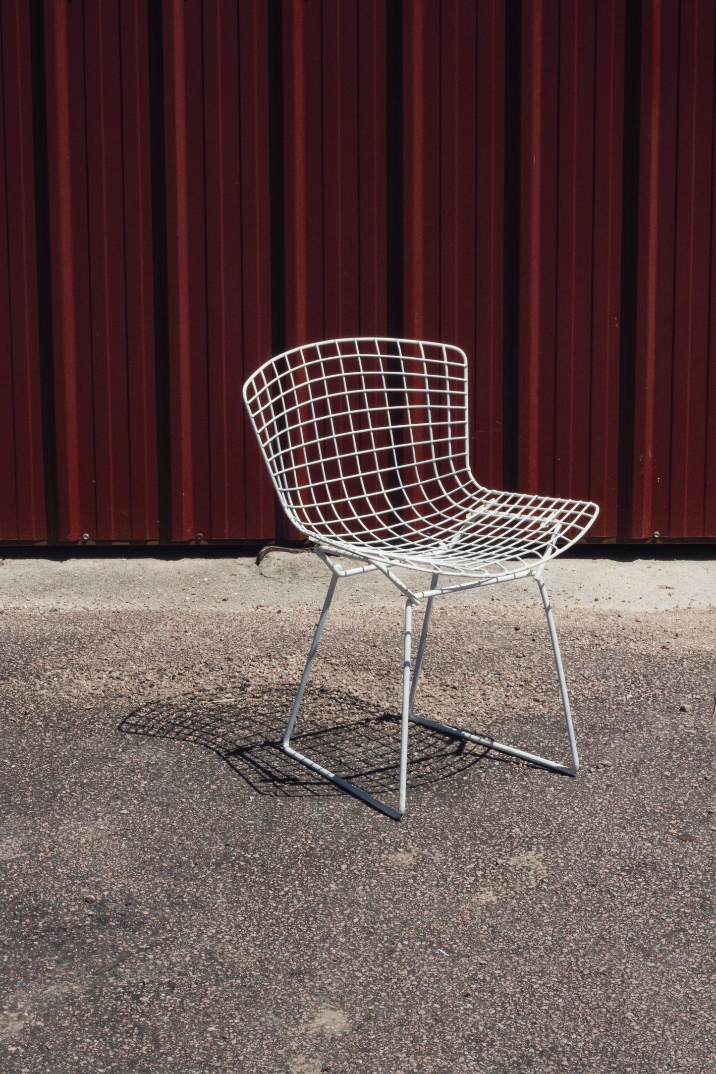 Chaise Wire blanche par Harry Bertoia pour Knoll