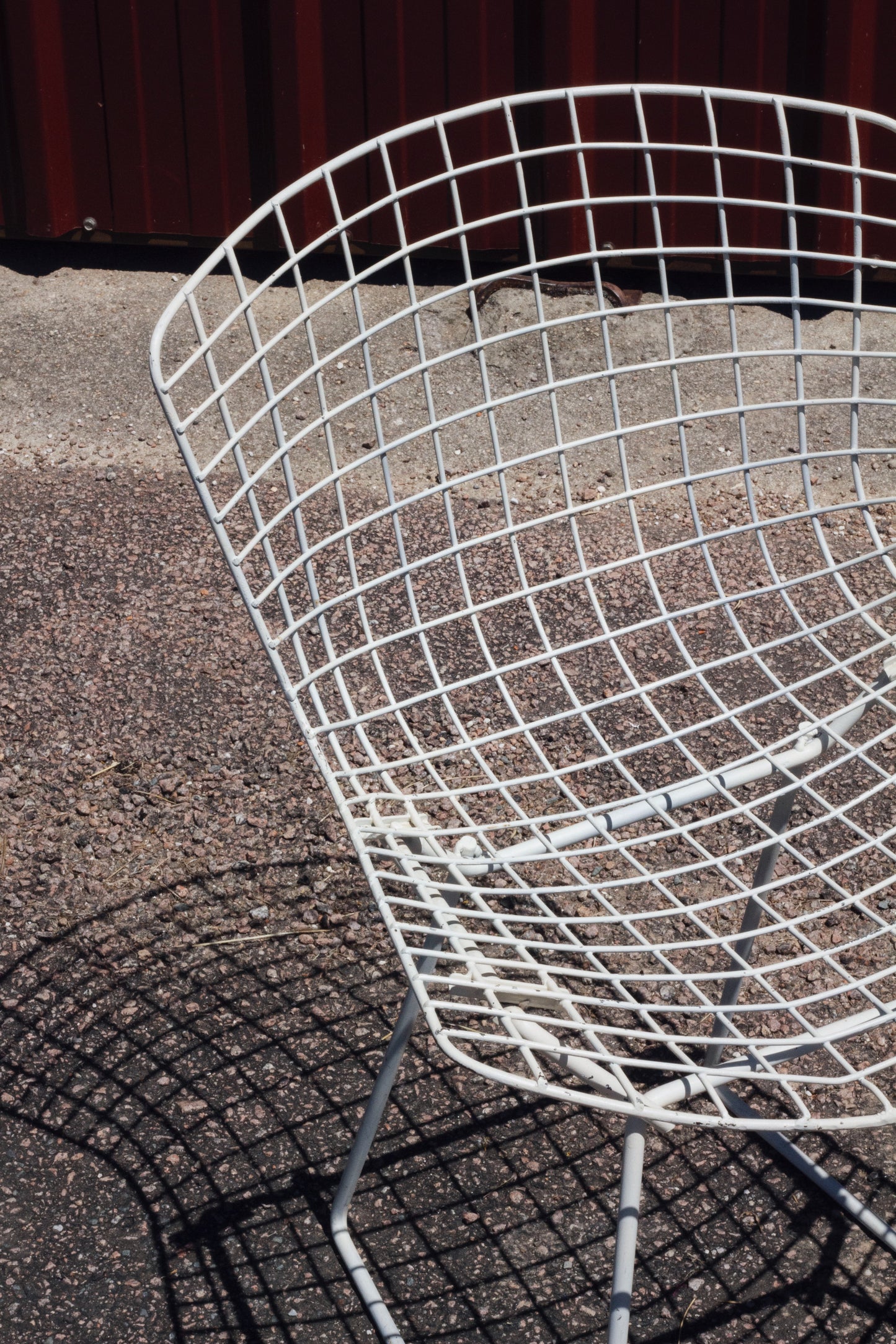 Chaise Wire blanche par Harry Bertoia pour Knoll