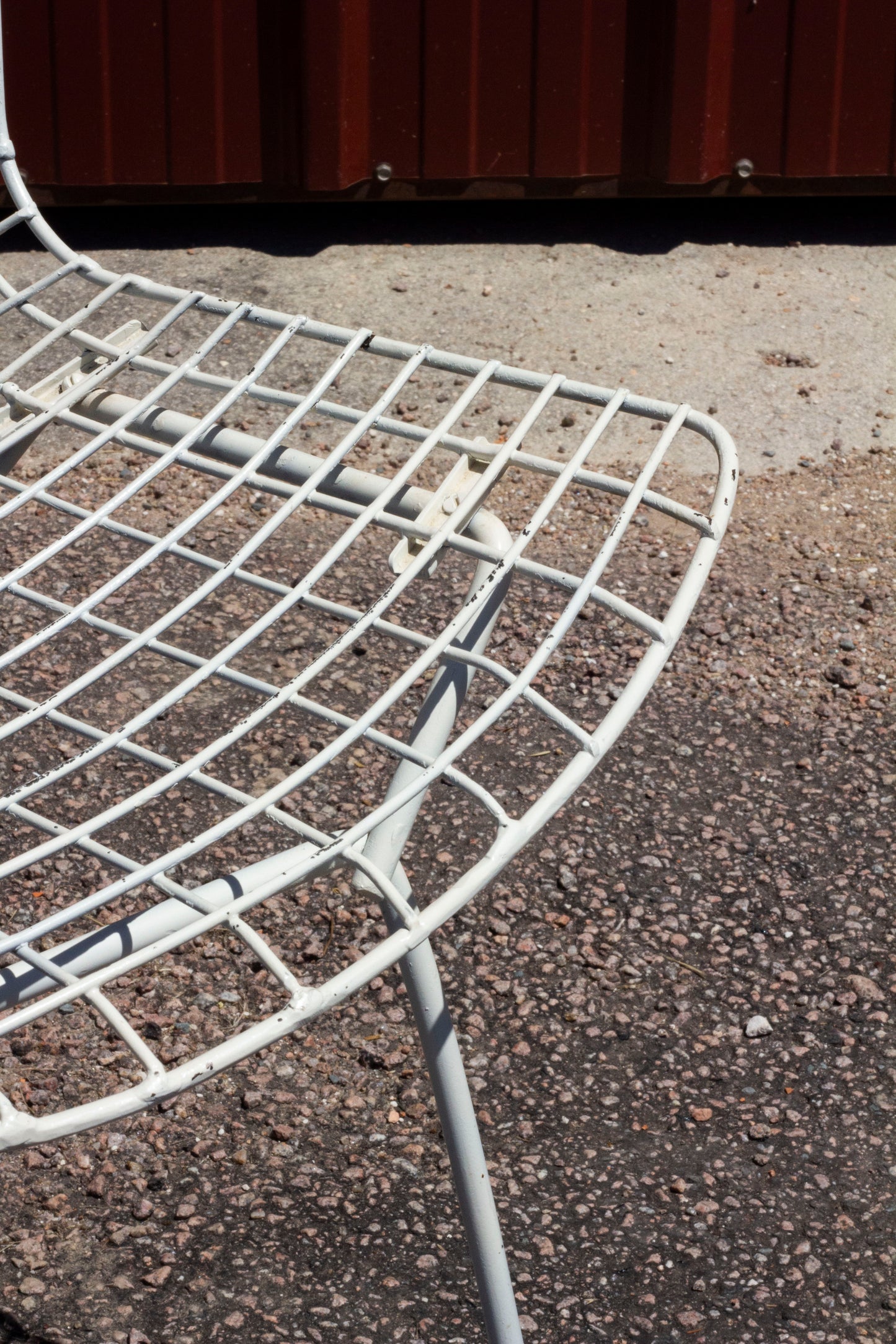 Chaise Wire blanche par Harry Bertoia pour Knoll