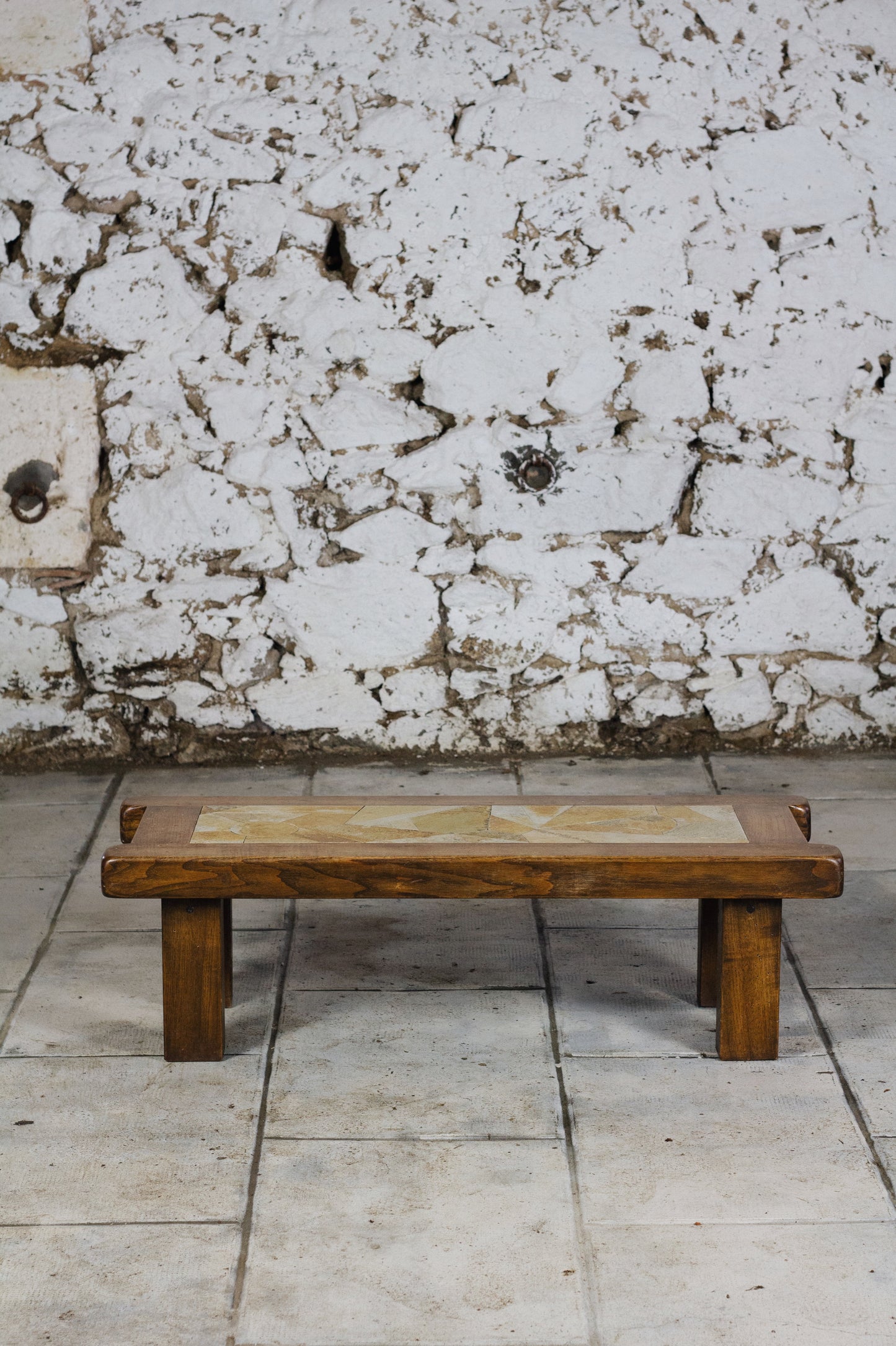 Table basse brutaliste chêne, 1960