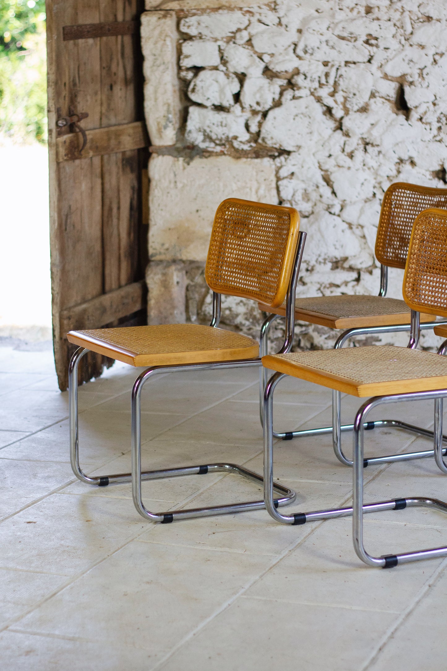 Lot de 4 chaises Cesca B32 par Marcel Breuer