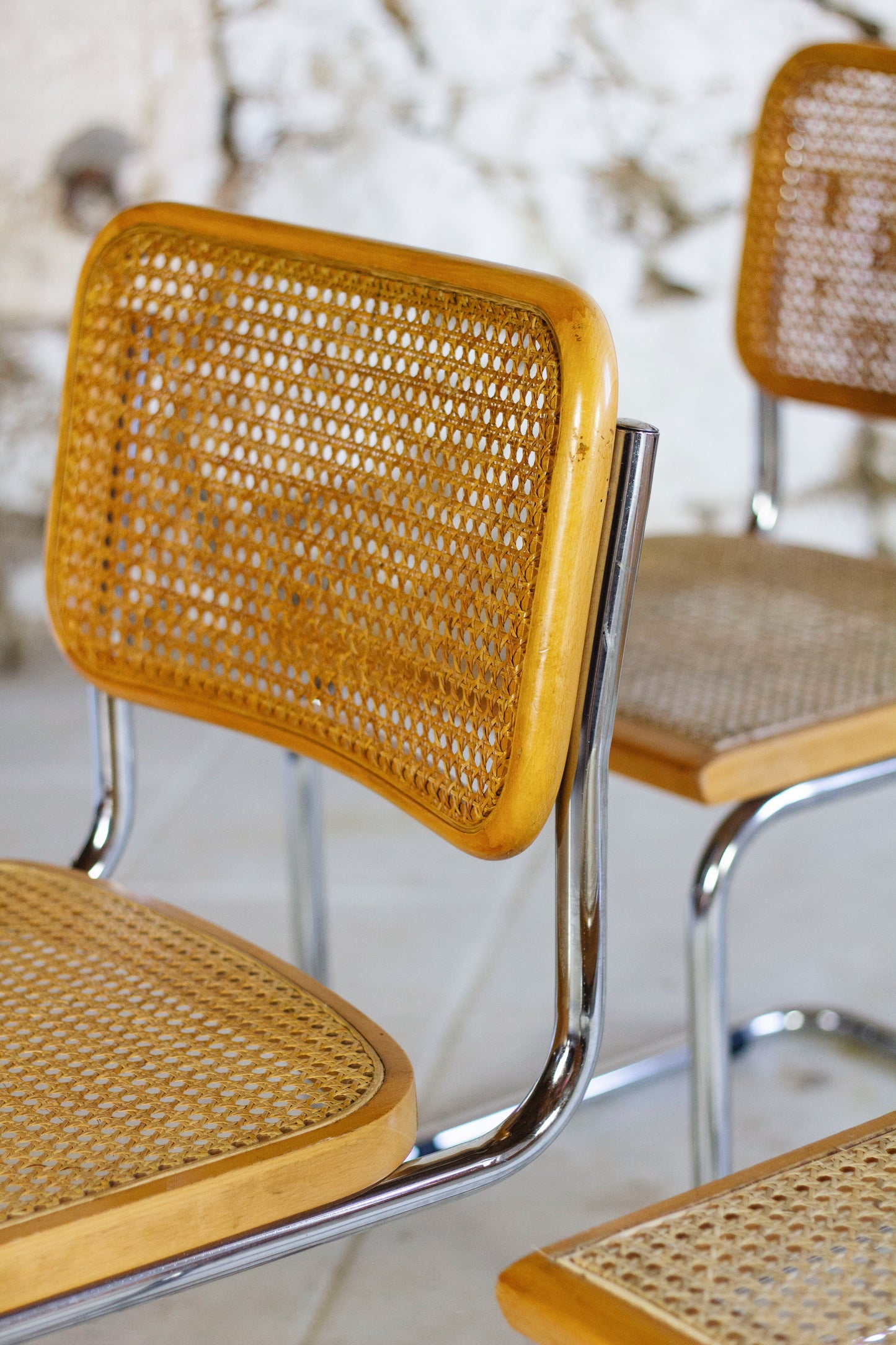 Lot de 4 chaises Cesca B32 par Marcel Breuer