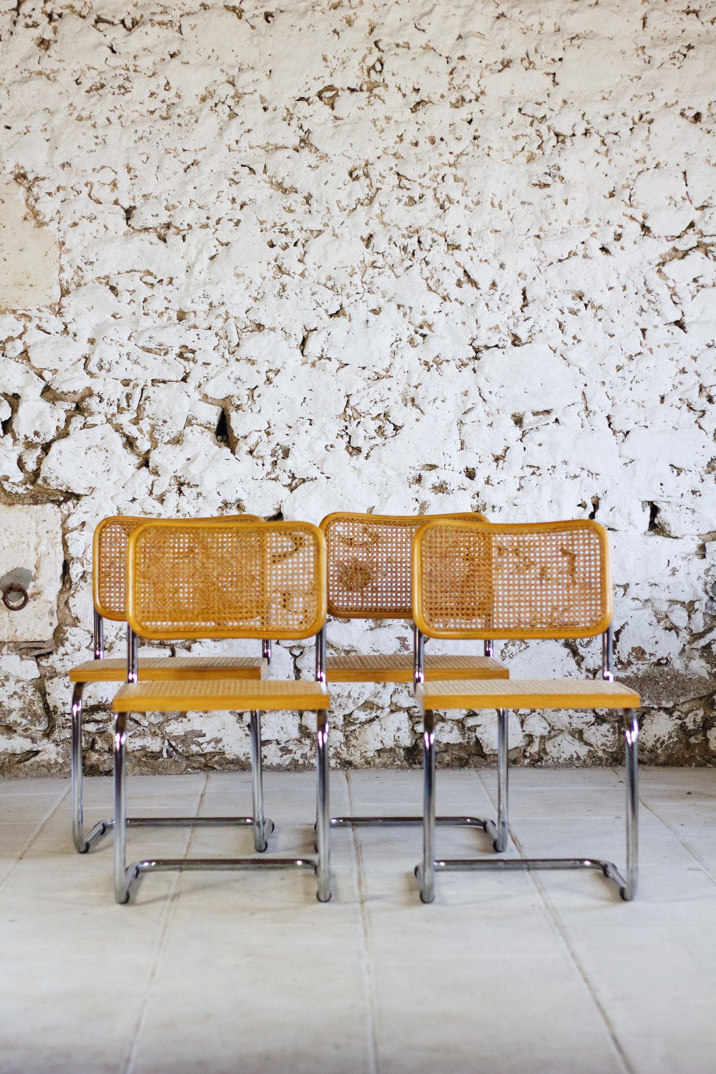 Lot de 4 chaises Cesca B32 par Marcel Breuer