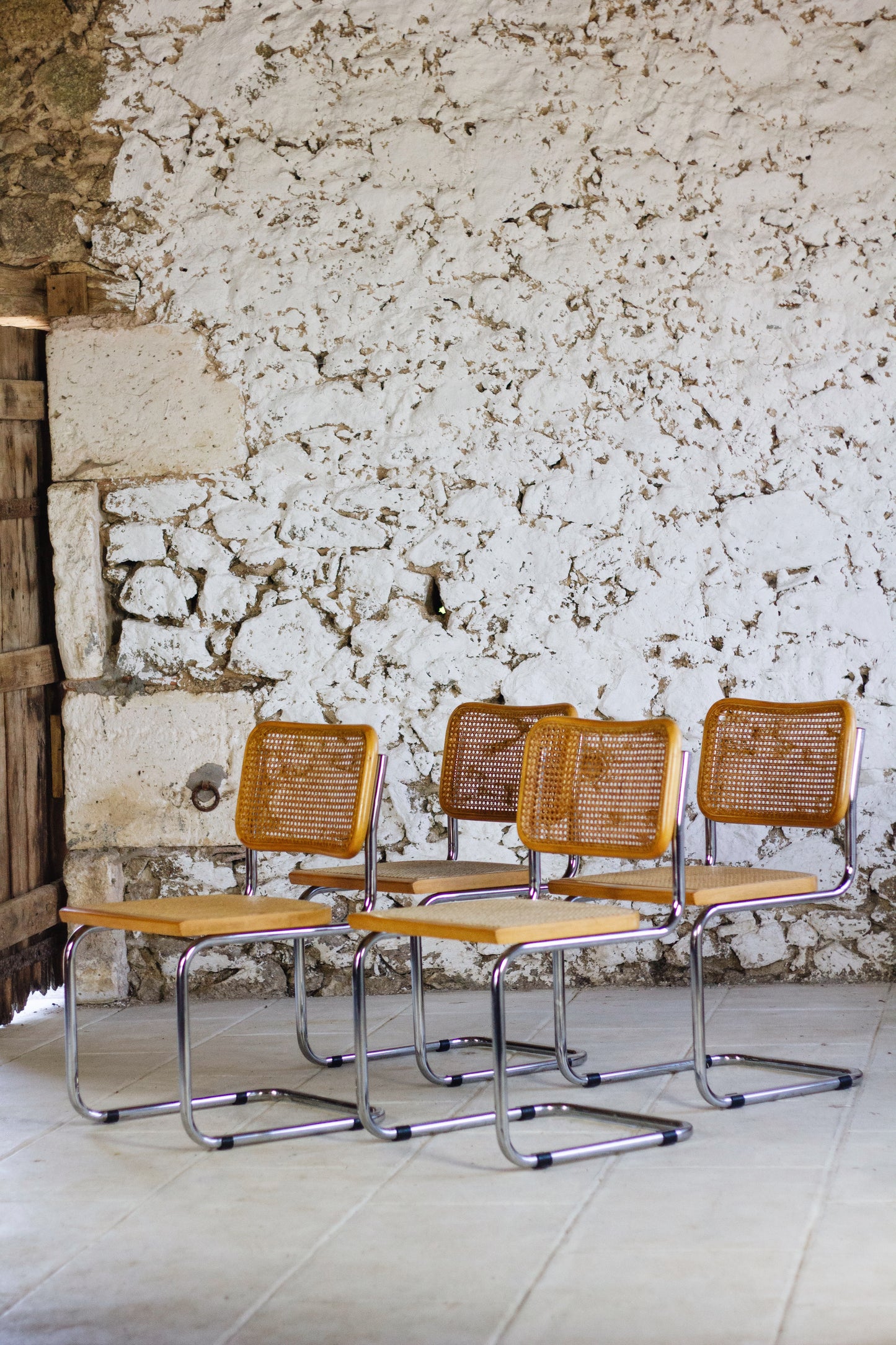Lot de 4 chaises Cesca B32 par Marcel Breuer