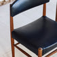 Ensemble de 5 chaises scandinaves en teck et skaï, 1960