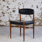 Ensemble de 5 chaises scandinaves en teck et skaï, 1960