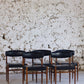 Ensemble de 5 chaises scandinaves en teck et skaï, 1960