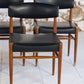 Ensemble de 5 chaises scandinaves en teck et skaï, 1960