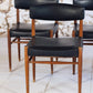 Ensemble de 5 chaises scandinaves en teck et skaï, 1960