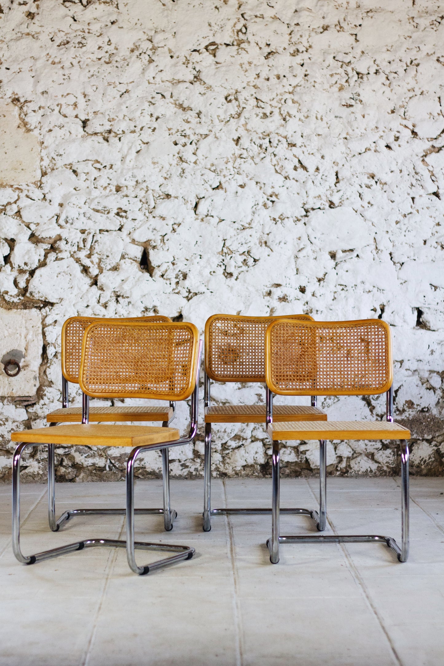 Lot de 4 chaises Cesca B32 par Marcel Breuer